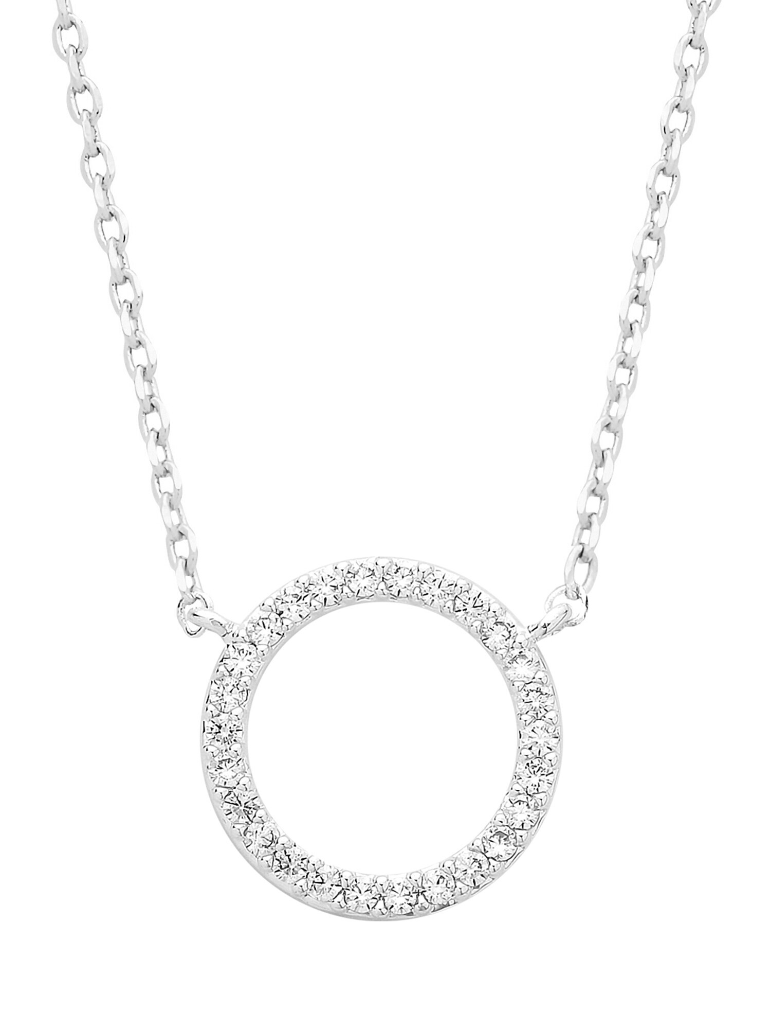 Estella Bartlett Verižica 'Large Pave Set Circle CZ' srebrna - Pepit.si