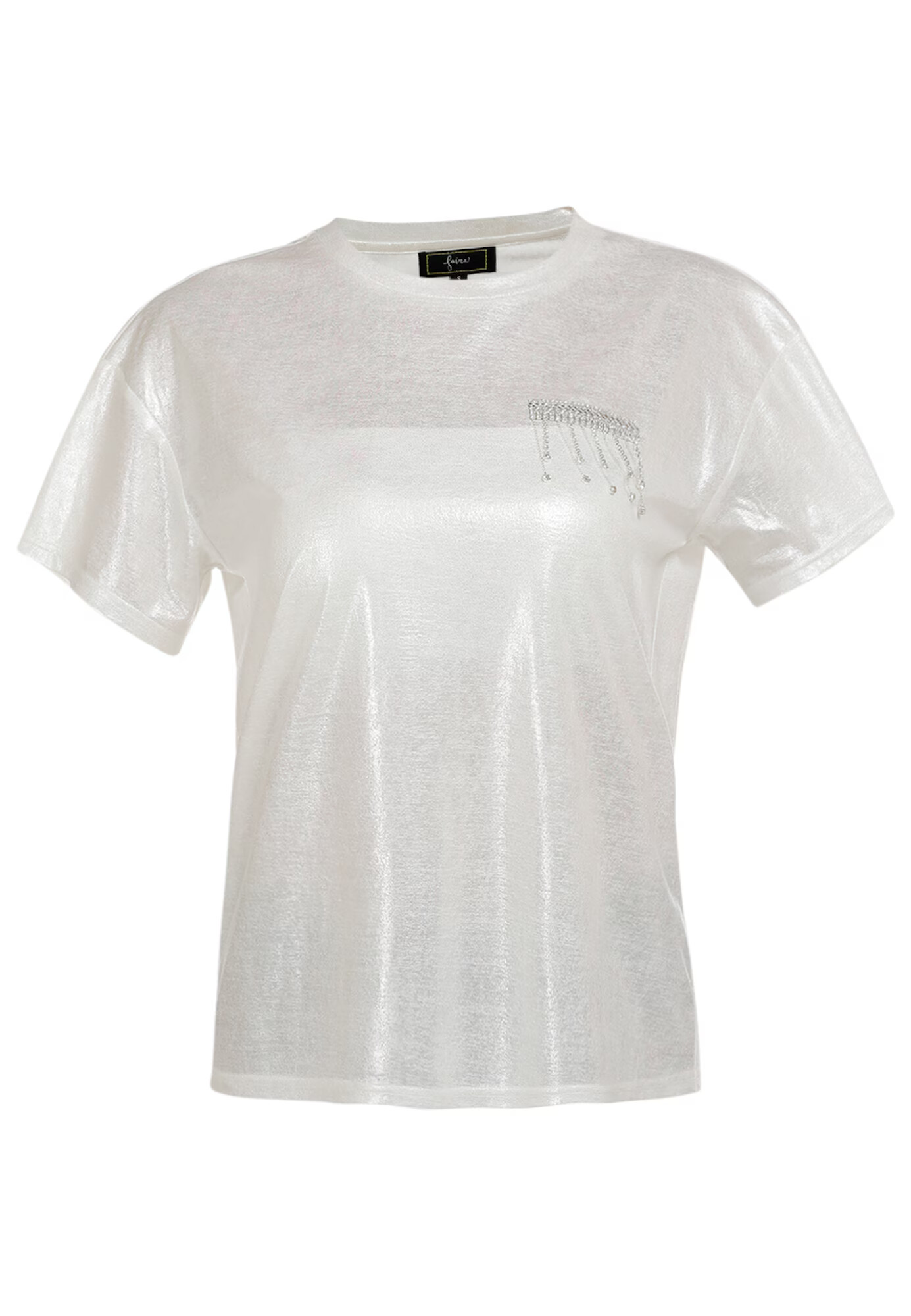 faina T-Shirt biserno bela / transparentna - Pepit.si