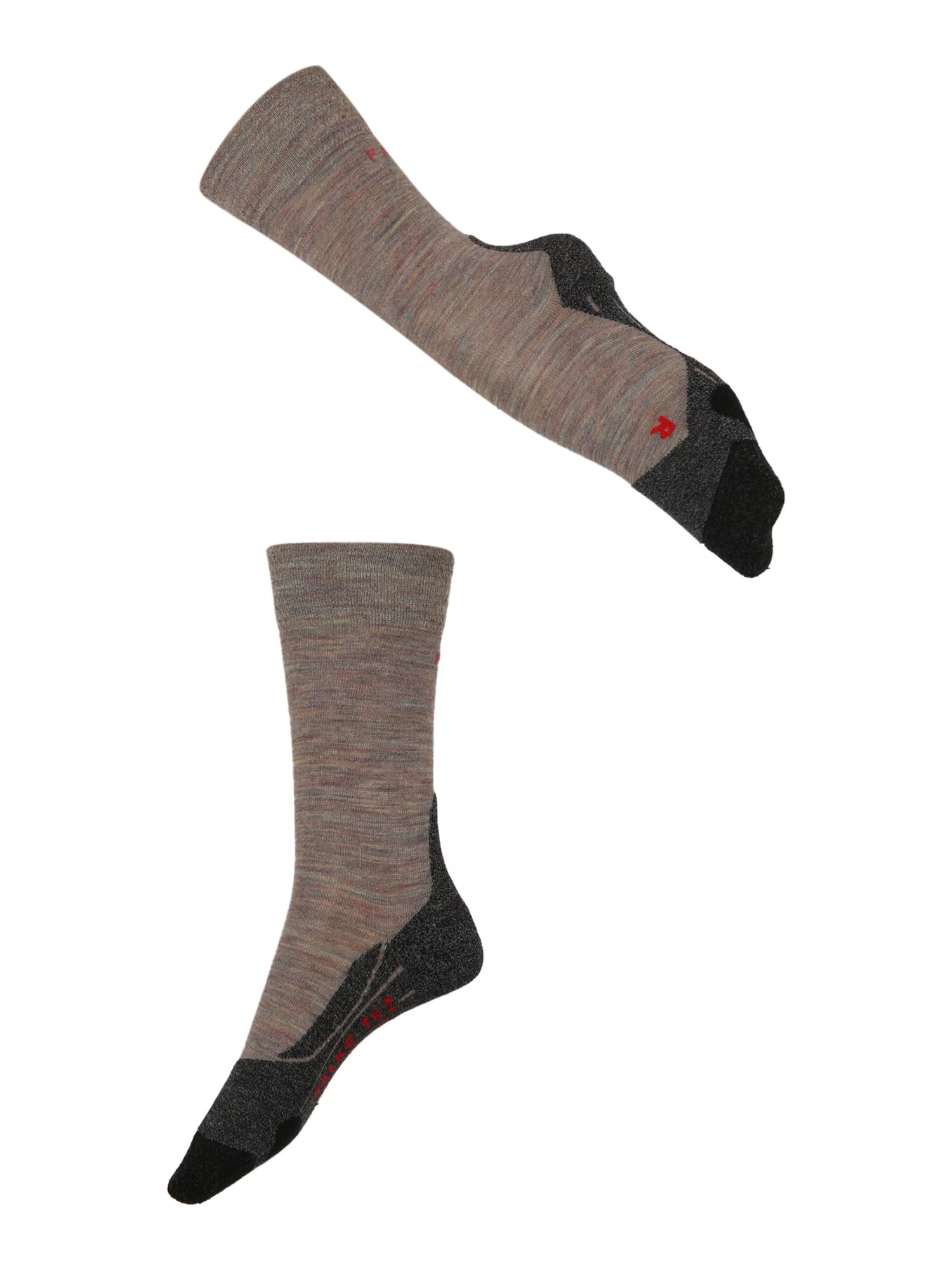 FALKE Wandersocken 'TK2' kamela / pegasto siva / črna - Pepit.si