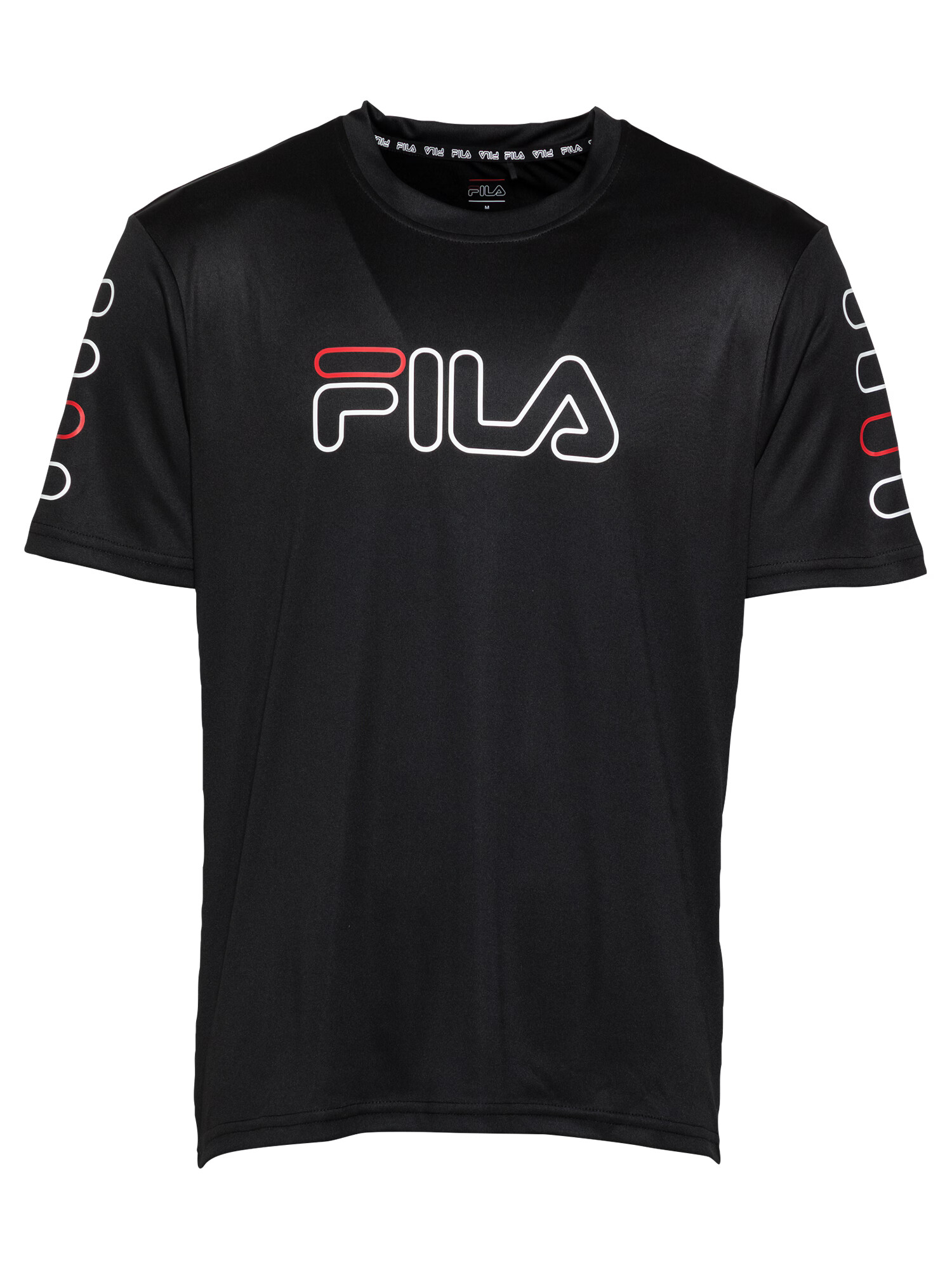 FILA T-Shirt 'ERMIN' črna / bela / rdeča - Pepit.si