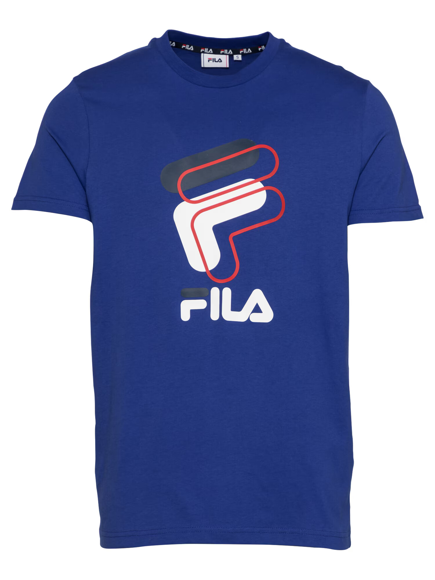 FILA Majica 'Amparo' bela / kraljevo modra / črna / svetlo rdeča - Pepit.si