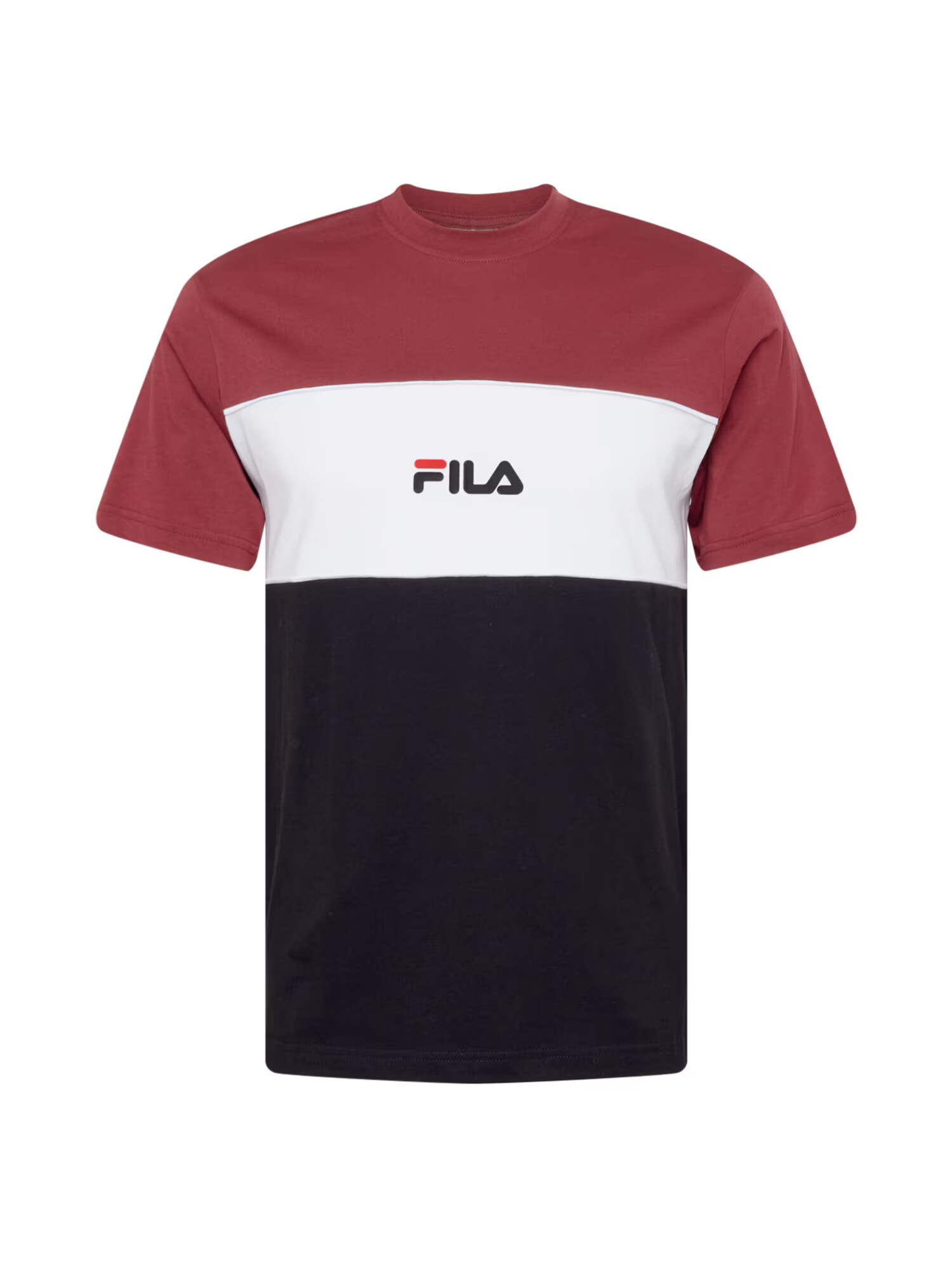 FILA Majica 'ANOKI' črna / bela / rdeča / temno rdeča - Pepit.si