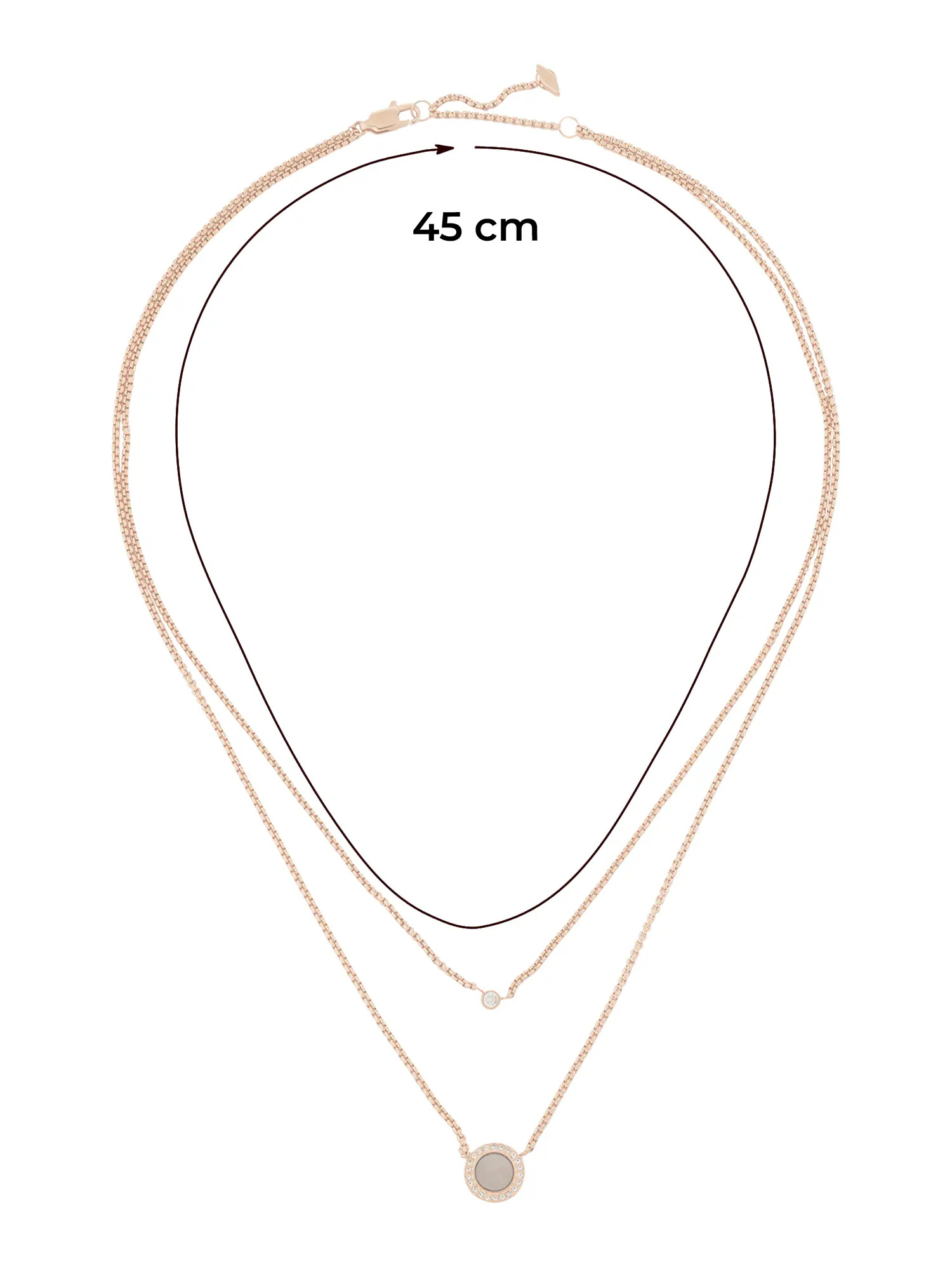 FOSSIL Verižica 'JF02953791' rožnato zlata / transparentna - Pepit.si