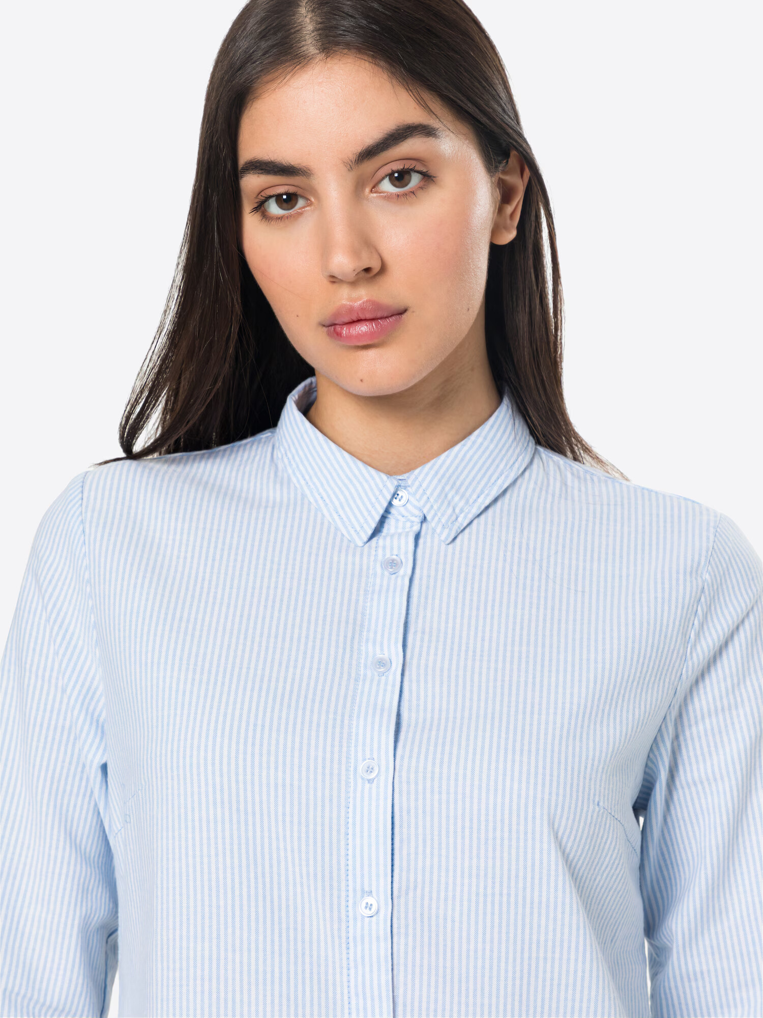 Fransa Bluza 'Oxford' svetlo modra / bela - Pepit.si