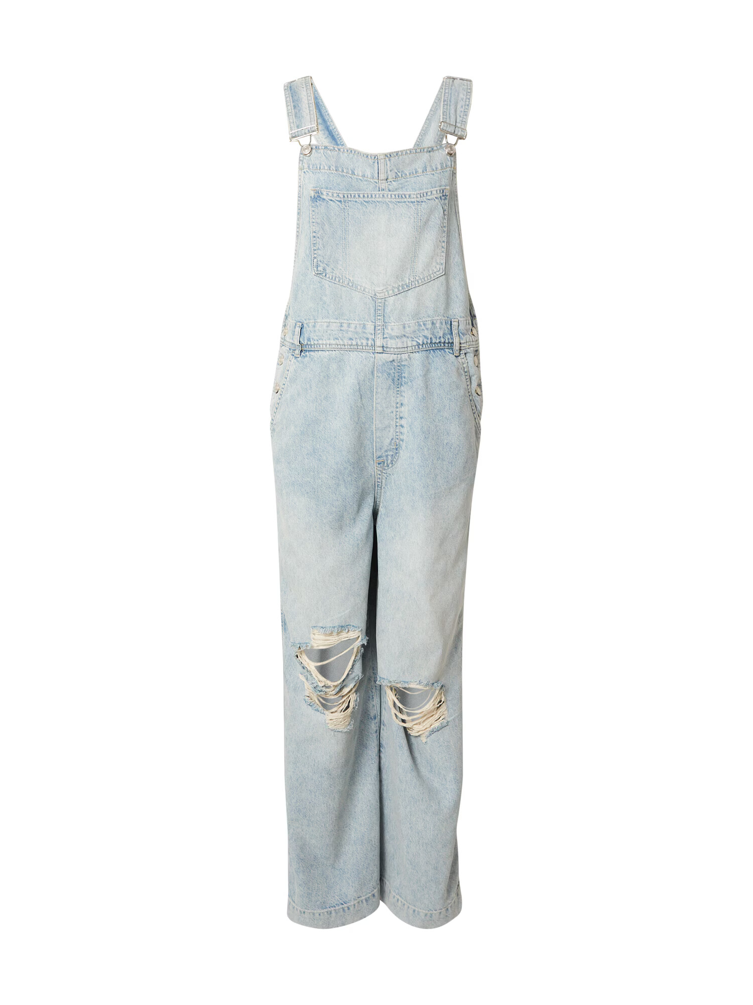 Free People Kavbojke z naramnicami moder denim - Pepit.si