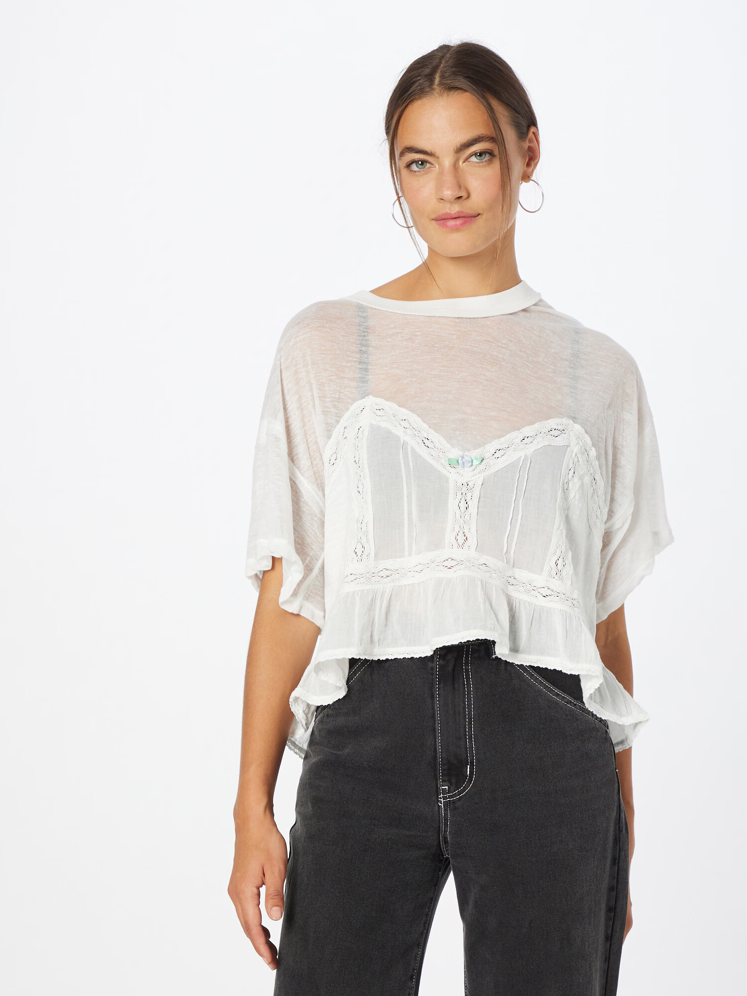 Free People Majica 'FALL IN LOVE' bela - Pepit.si