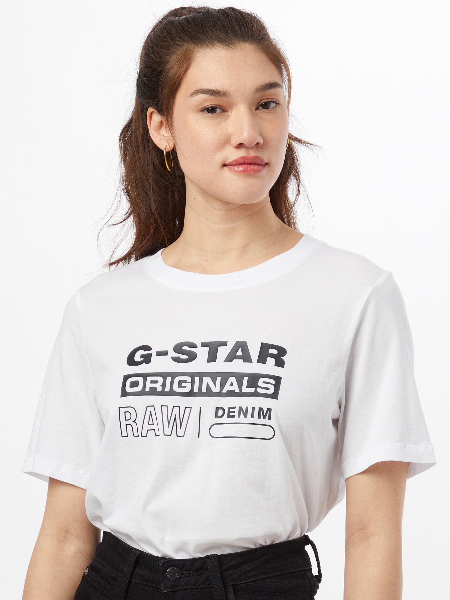 G-Star RAW Majica črna / bela - Pepit.si