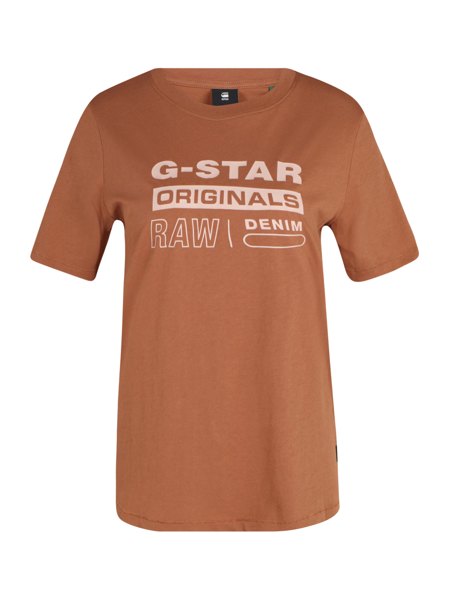 G-Star RAW Majica rjava / bela - Pepit.si