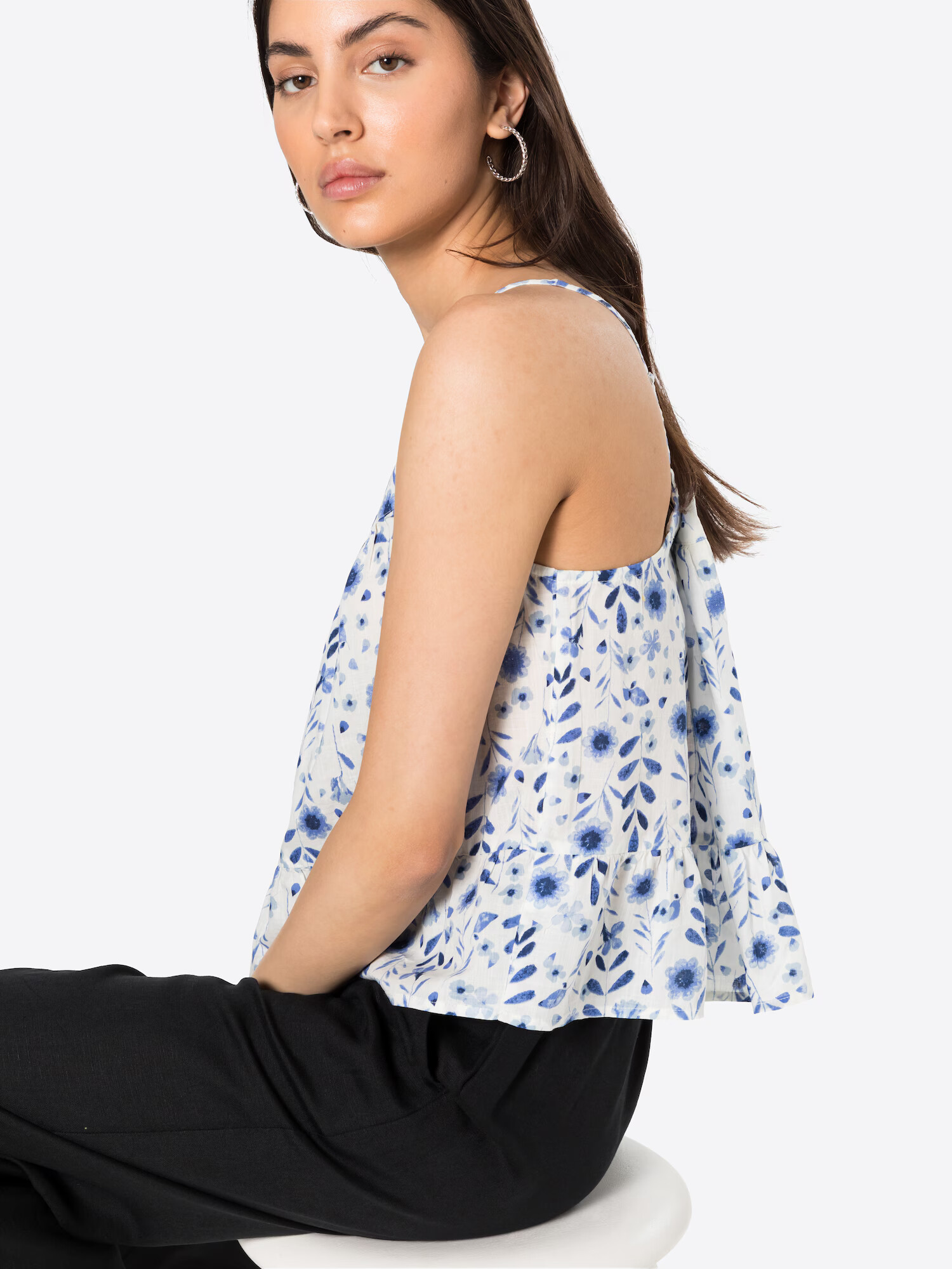 GAP Bluza 'SWING PEPLUM' modra / off-bela - Pepit.si