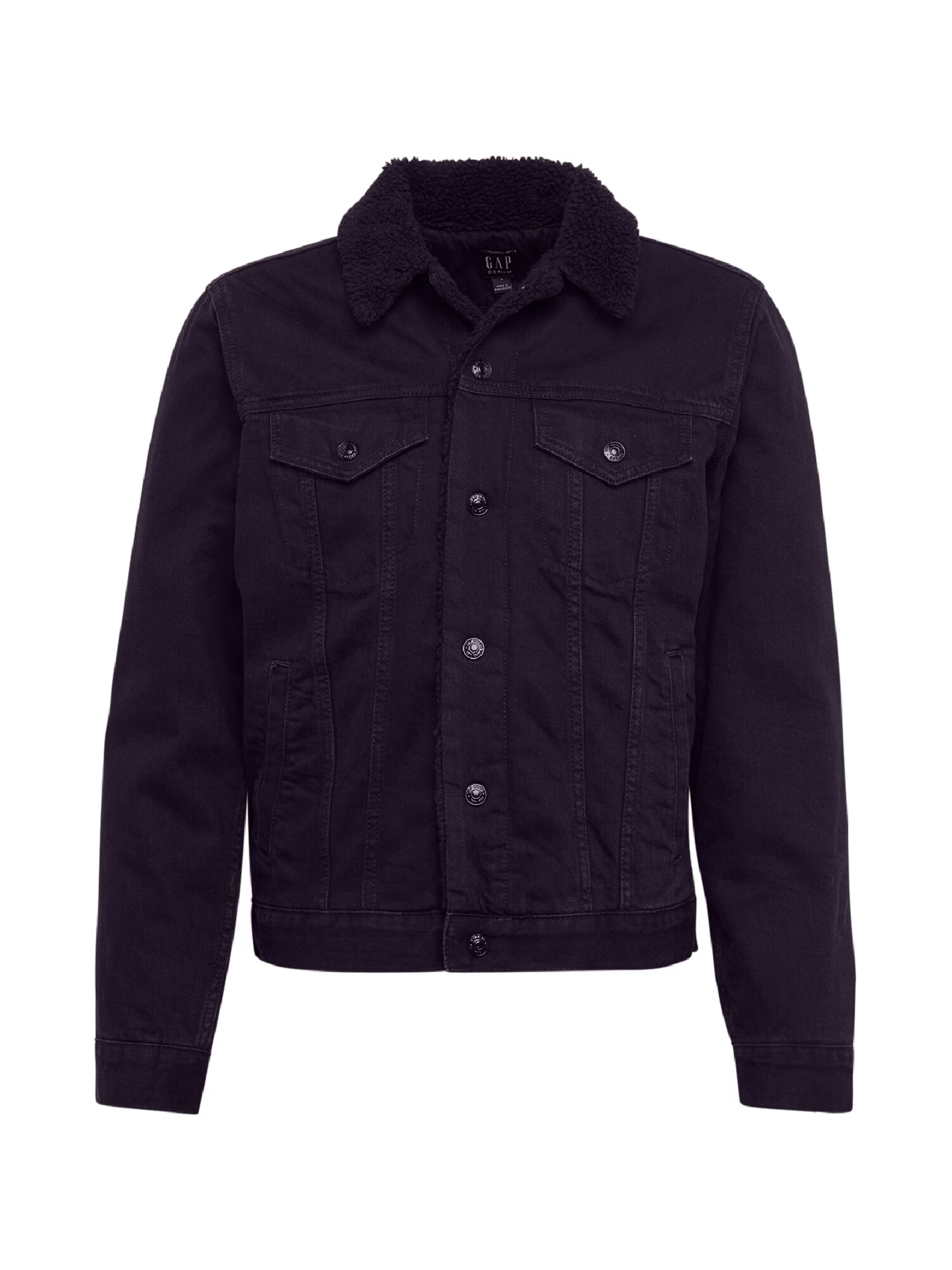 GAP Prehodna jakna 'V-SHERPA DENIM JACKET BLACK' črn denim - Pepit.si