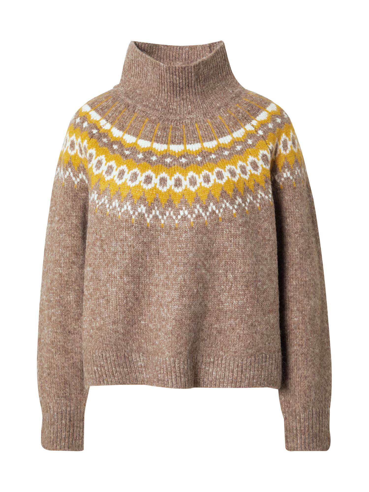 GAP Pulover 'BRUSHED FAIRISLE' pikčasto rjava / rumena / bela - Pepit.si