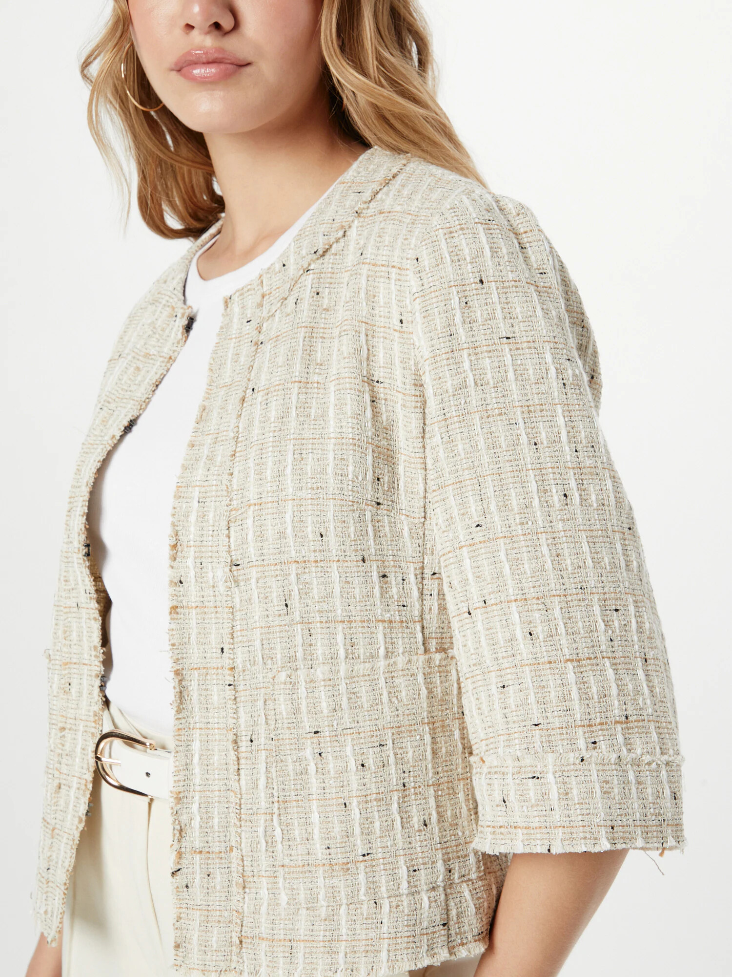 GERRY WEBER Blazer kamela / temno bež / bela - Pepit.si