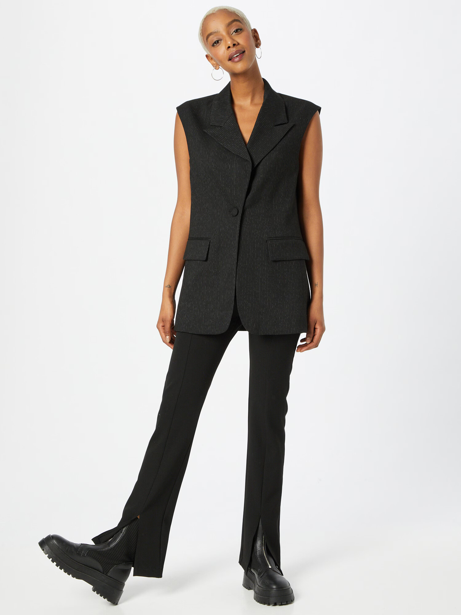 Gina Tricot Blazer 'Ann' antracit / bela - Pepit.si