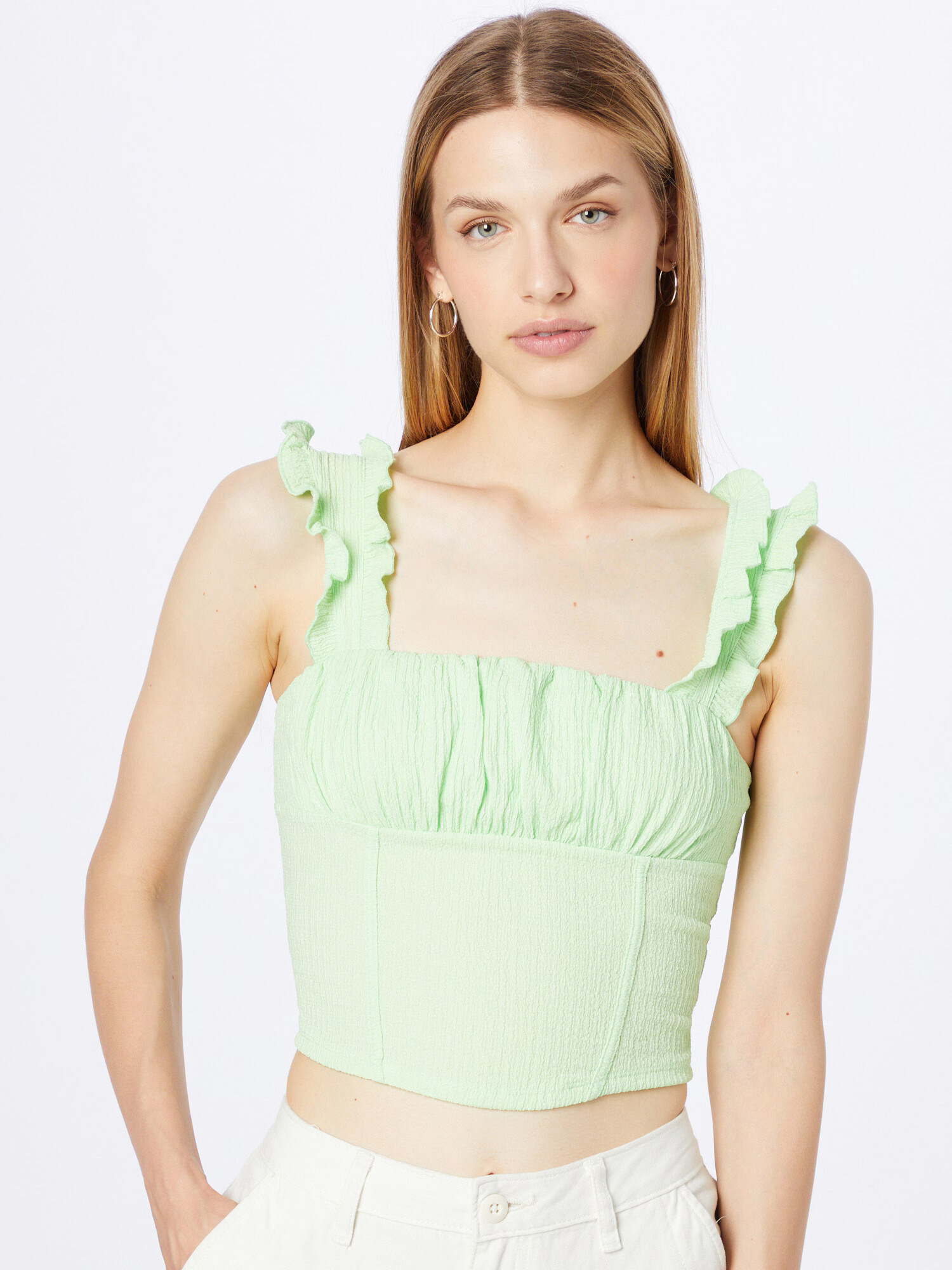 Gina Tricot Top 'Pella' pastelno zelena - Pepit.si