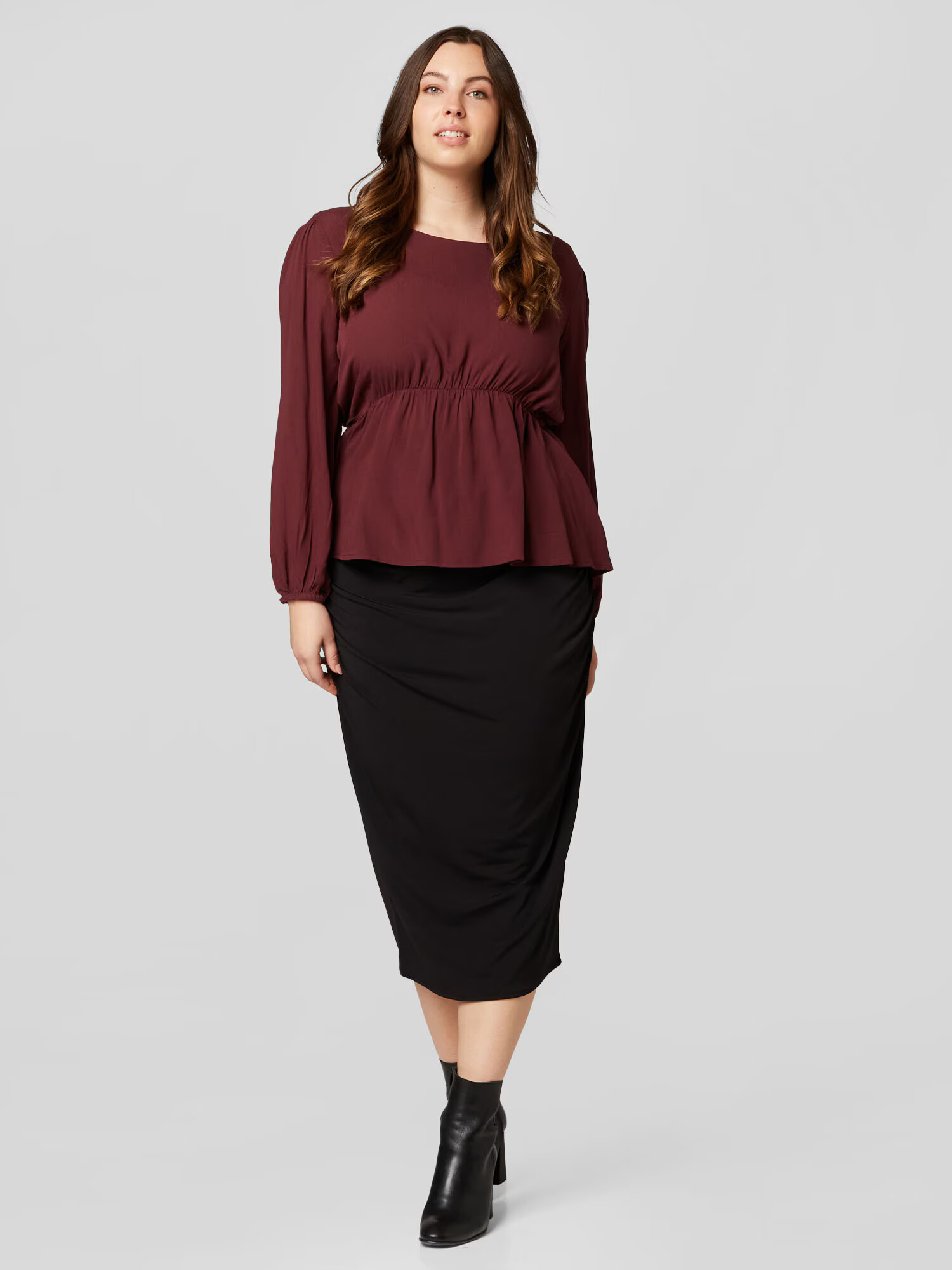 Guido Maria Kretschmer Curvy Collection Bluza 'Carmina' bordo - Pepit.si