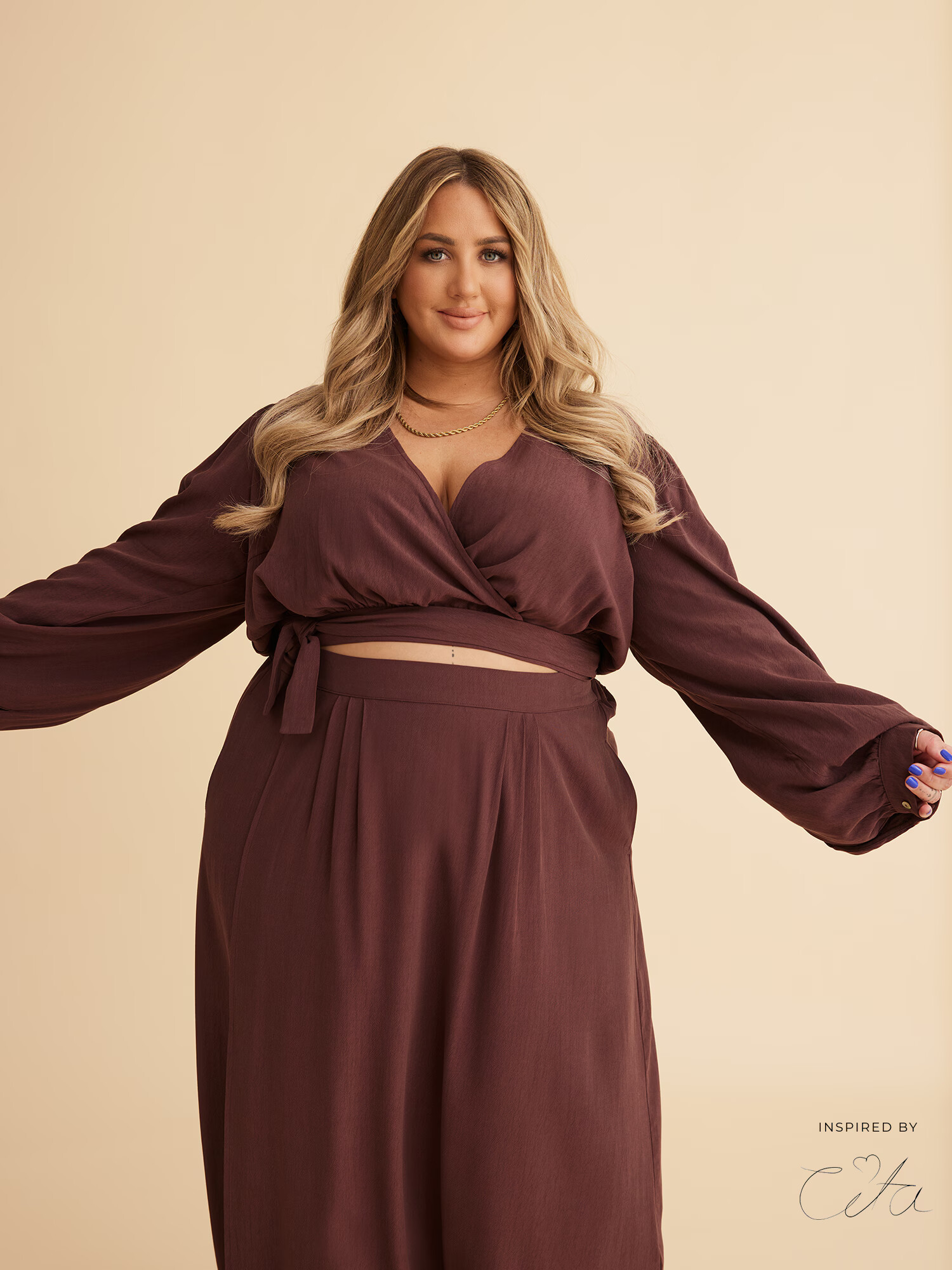 Guido Maria Kretschmer Curvy Collection Bluza 'Mai' rjava - Pepit.si