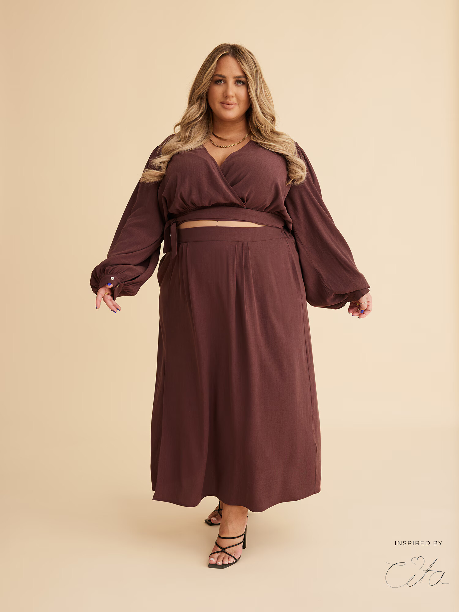 Guido Maria Kretschmer Curvy Collection Bluza 'Mai' rjava - Pepit.si