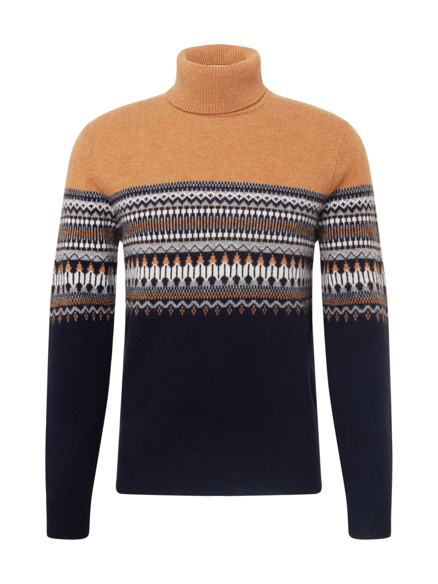 Hackett London Pulover 'FAIRISLE' marine / bela / pikčasto rjava - Pepit.si