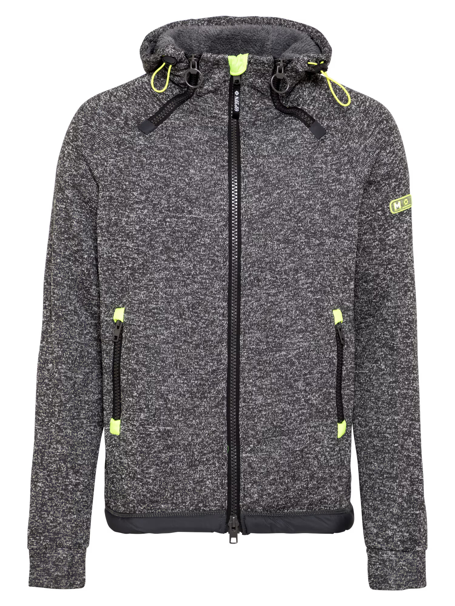 Hailys Men Sweatjacke pegasto siva / neonsko rumena - Pepit.si