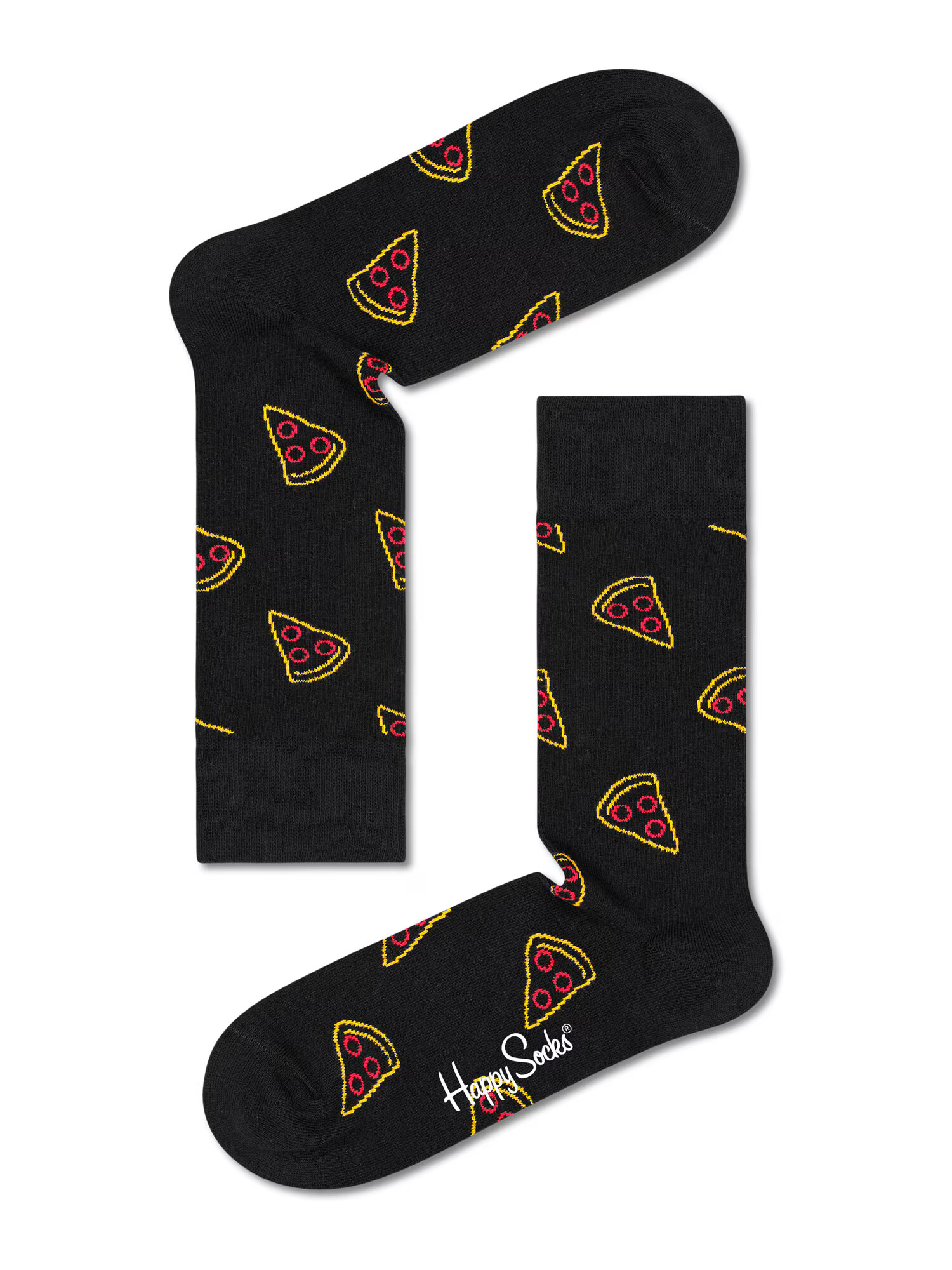 Happy Socks Nogavice 'Pizza Slice' črna / rumena / rdeča - Pepit.si