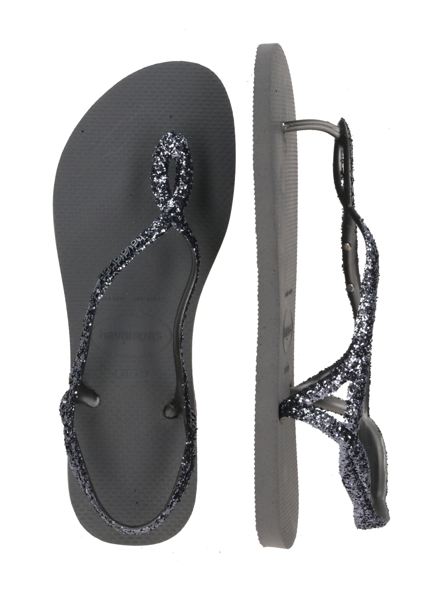 HAVAIANAS Japonke 'LUNA PREMIUM II' temno siva / srebrna - Pepit.si