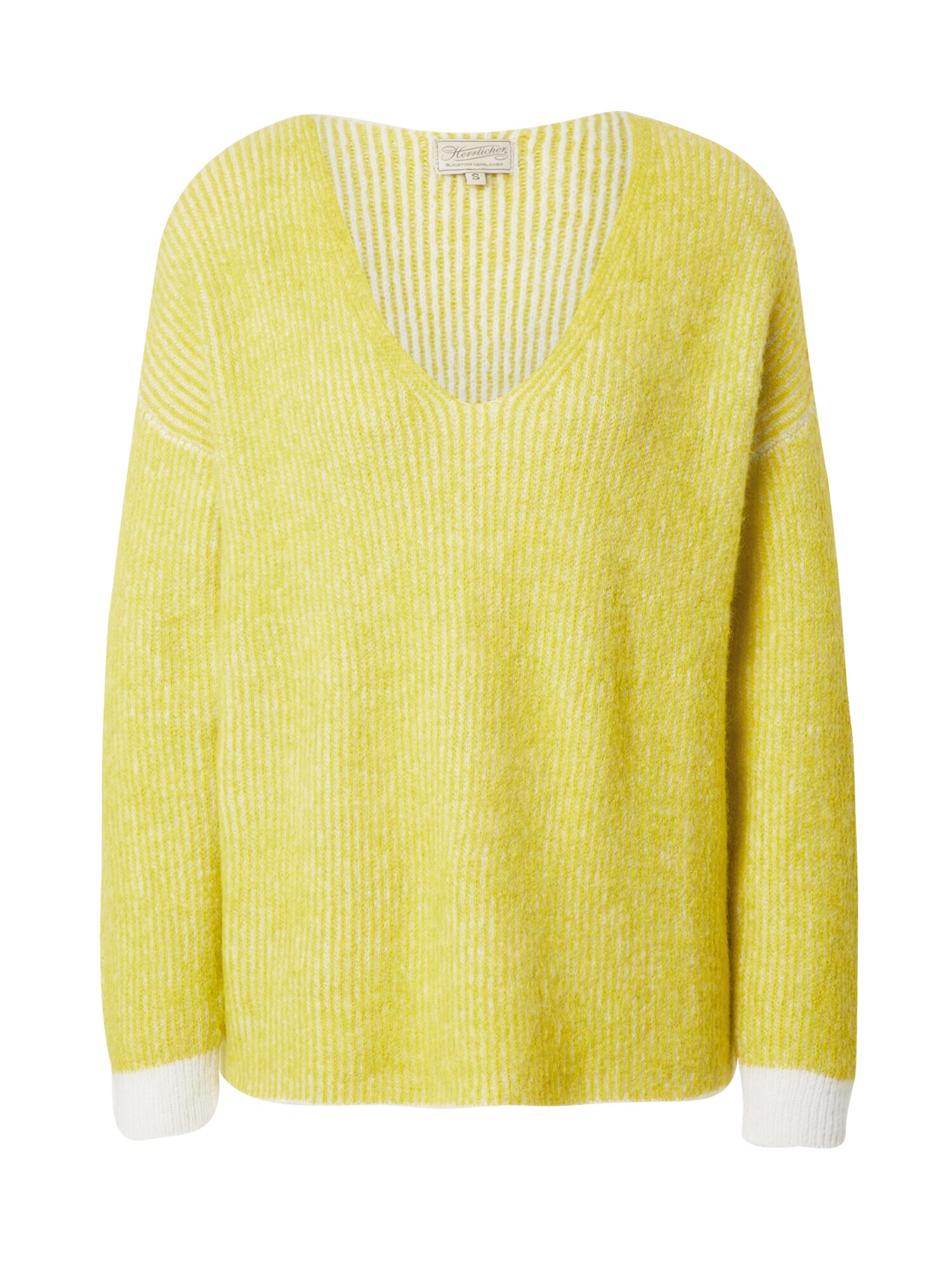 Herrlicher Pullover 'Lini' limona / bela - Pepit.si