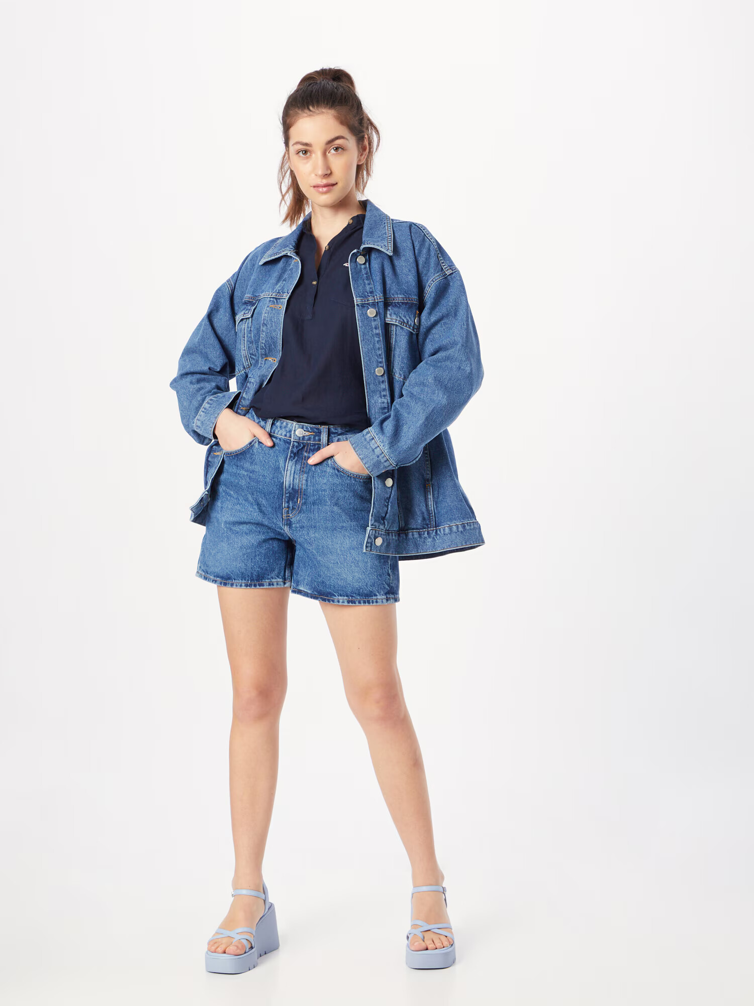 HOLLISTER Bluza 'LS POPOVER NAVY' mornarska - Pepit.si