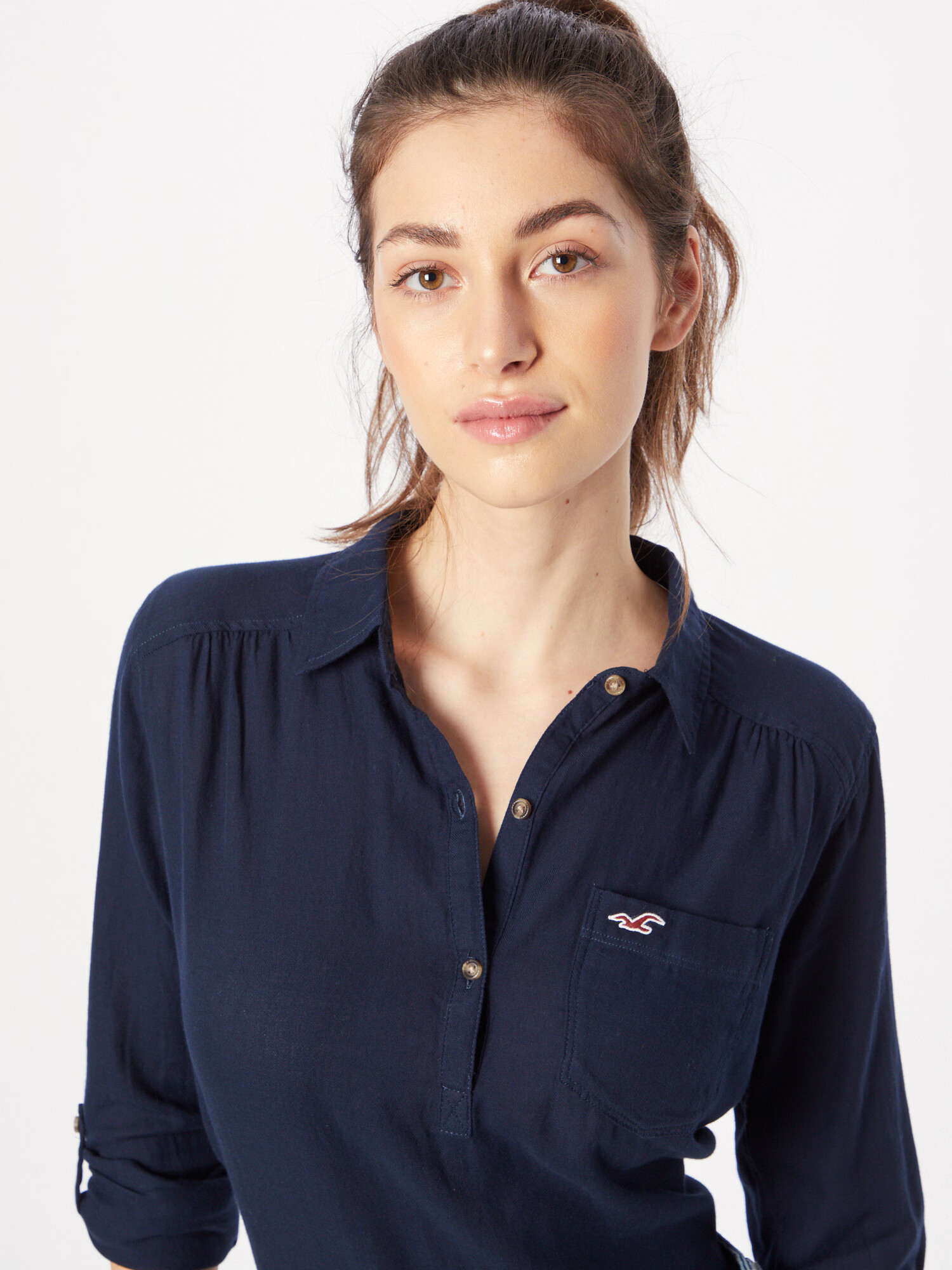 HOLLISTER Bluza 'LS POPOVER NAVY' mornarska - Pepit.si