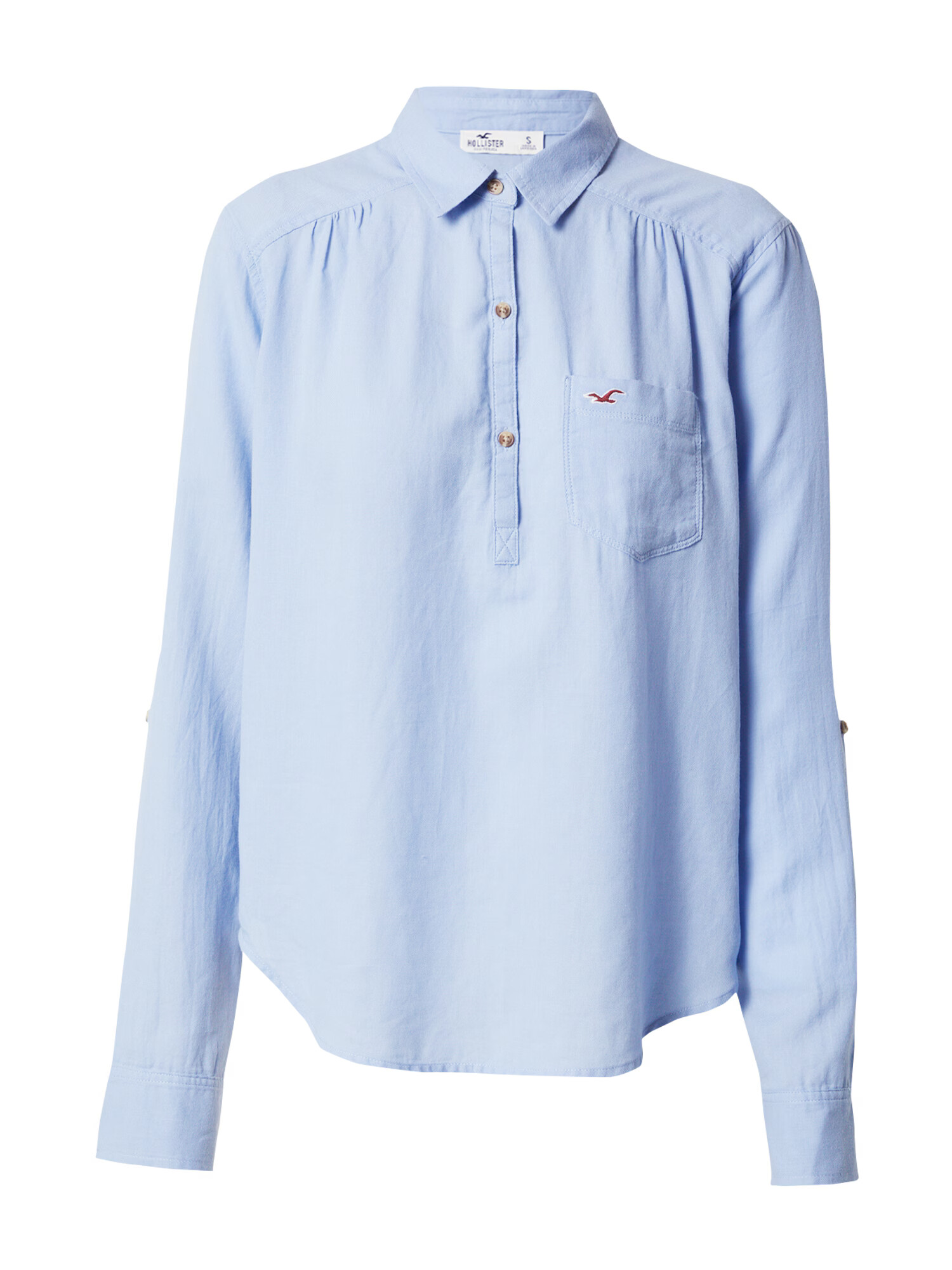 HOLLISTER Bluza svetlo modra / vinsko rdeča / bela - Pepit.si