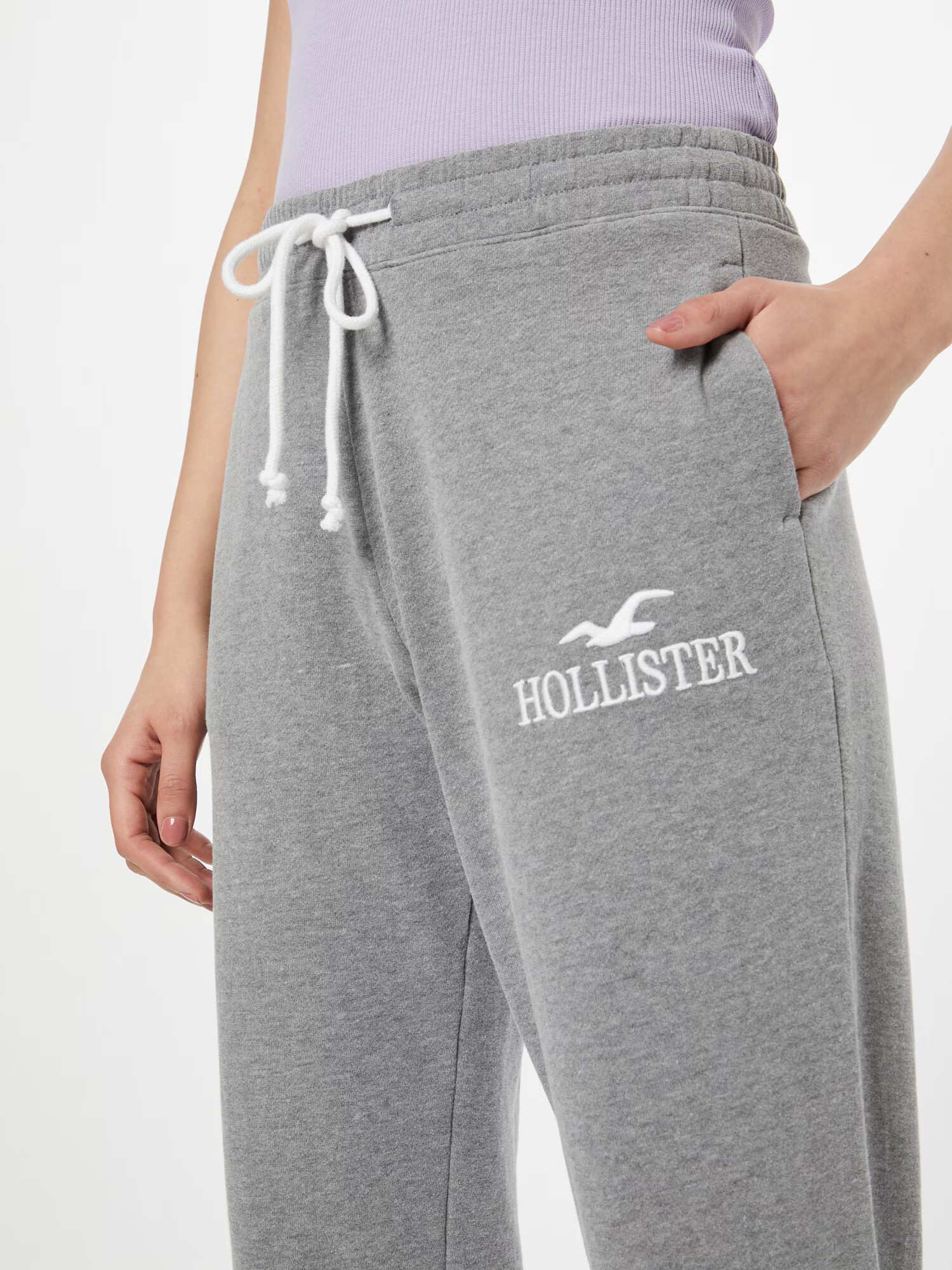 HOLLISTER Hlače pegasto siva / bela - Pepit.si