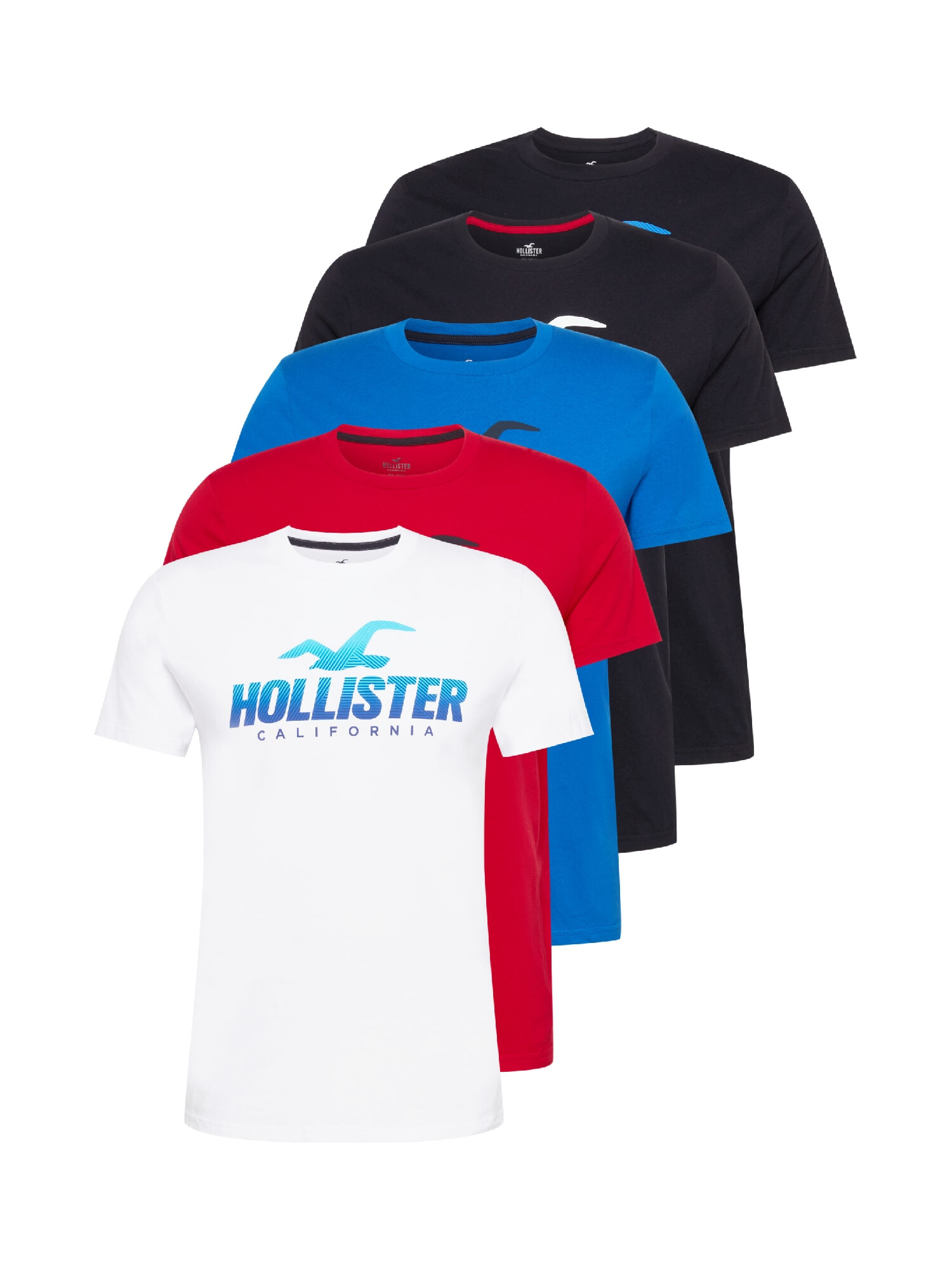 HOLLISTER Majica bela / ognjeno rdeča / nebeško modra / črna / mornarska - Pepit.si