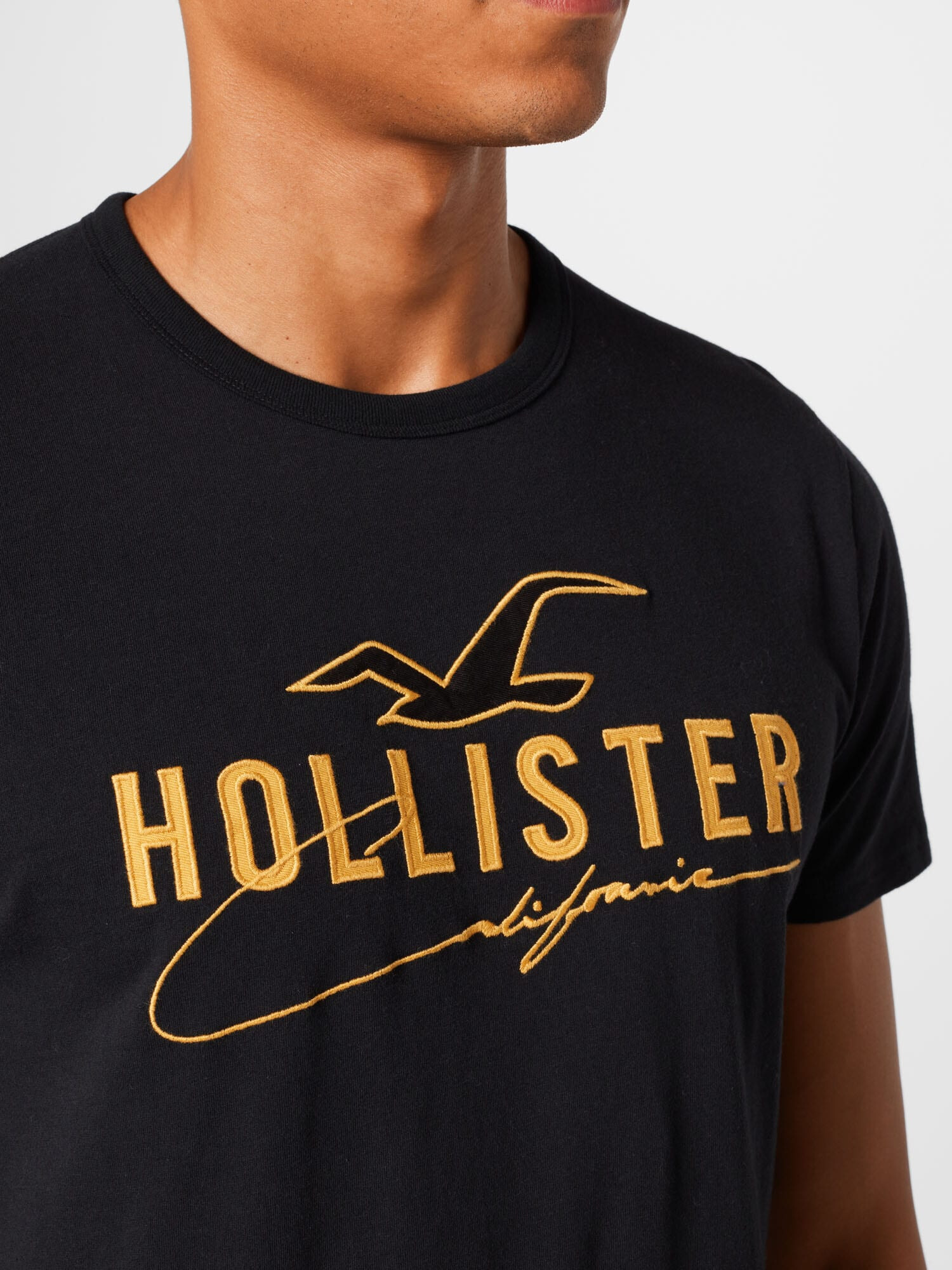 HOLLISTER Majica žafran / črna - Pepit.si