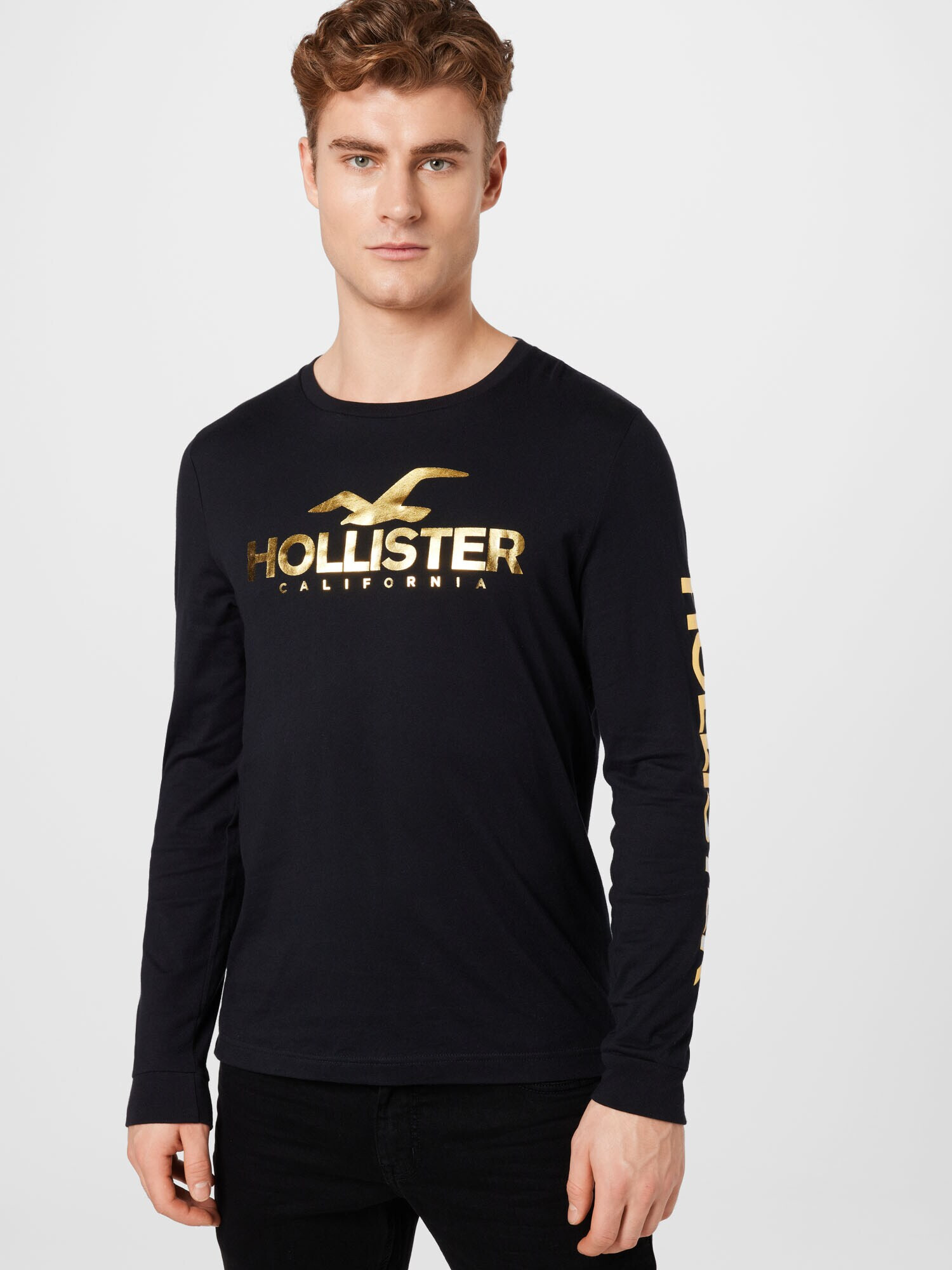 HOLLISTER Majica 'CYBER DROP' zlata / črna - Pepit.si