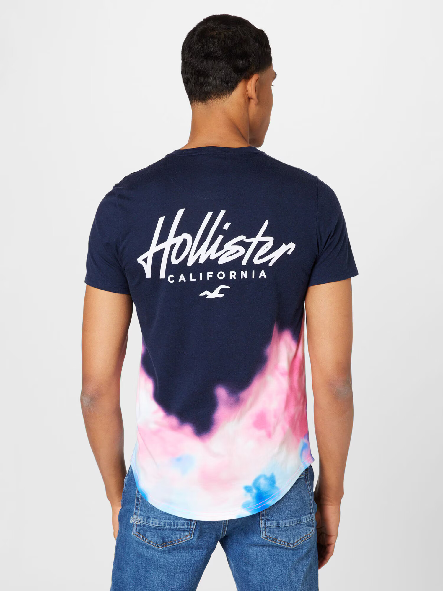 HOLLISTER Majica modra / mornarska / orhideja / bela - Pepit.si