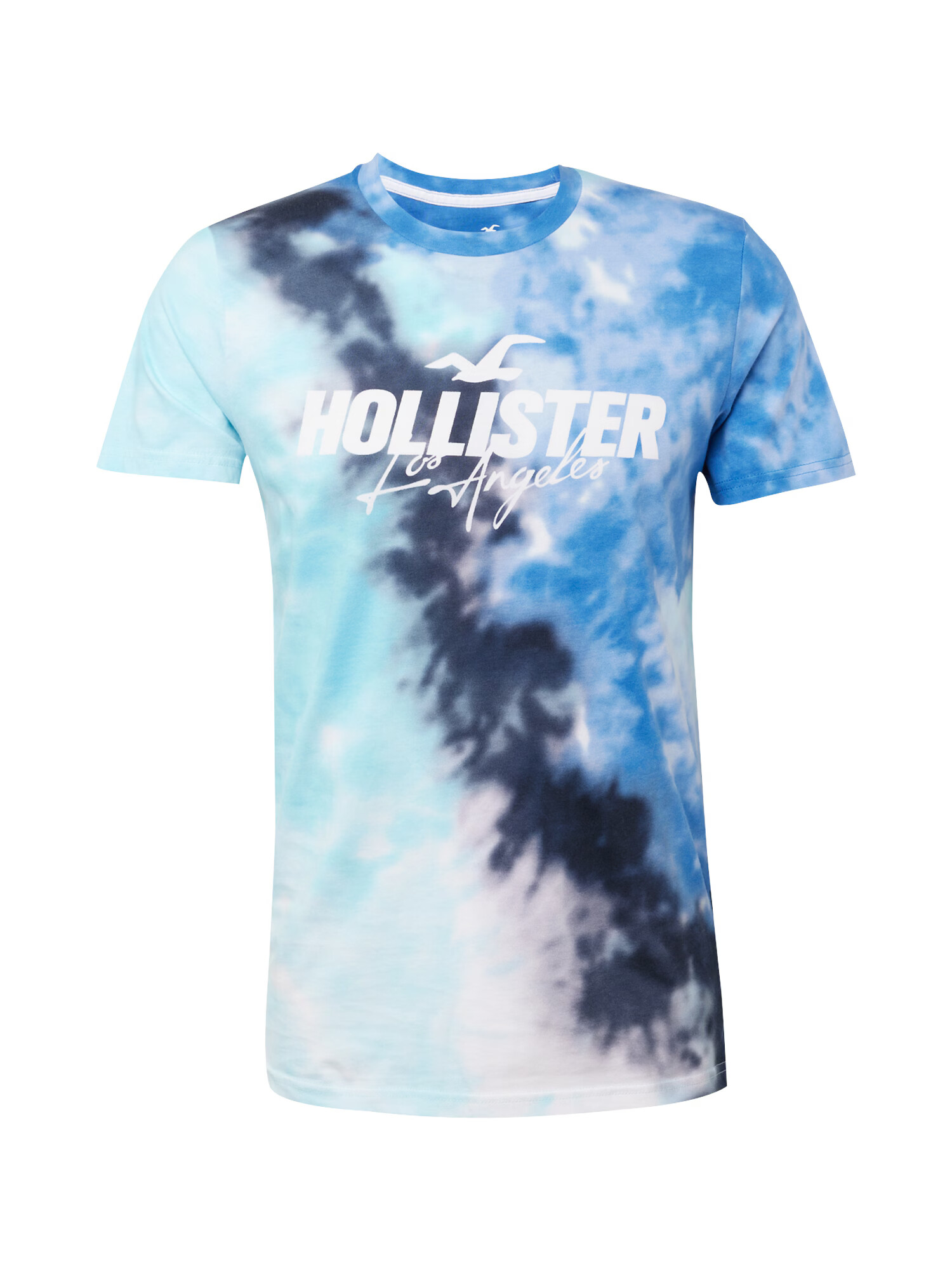 HOLLISTER Majica modra / mornarska / svetlo modra / bela - Pepit.si