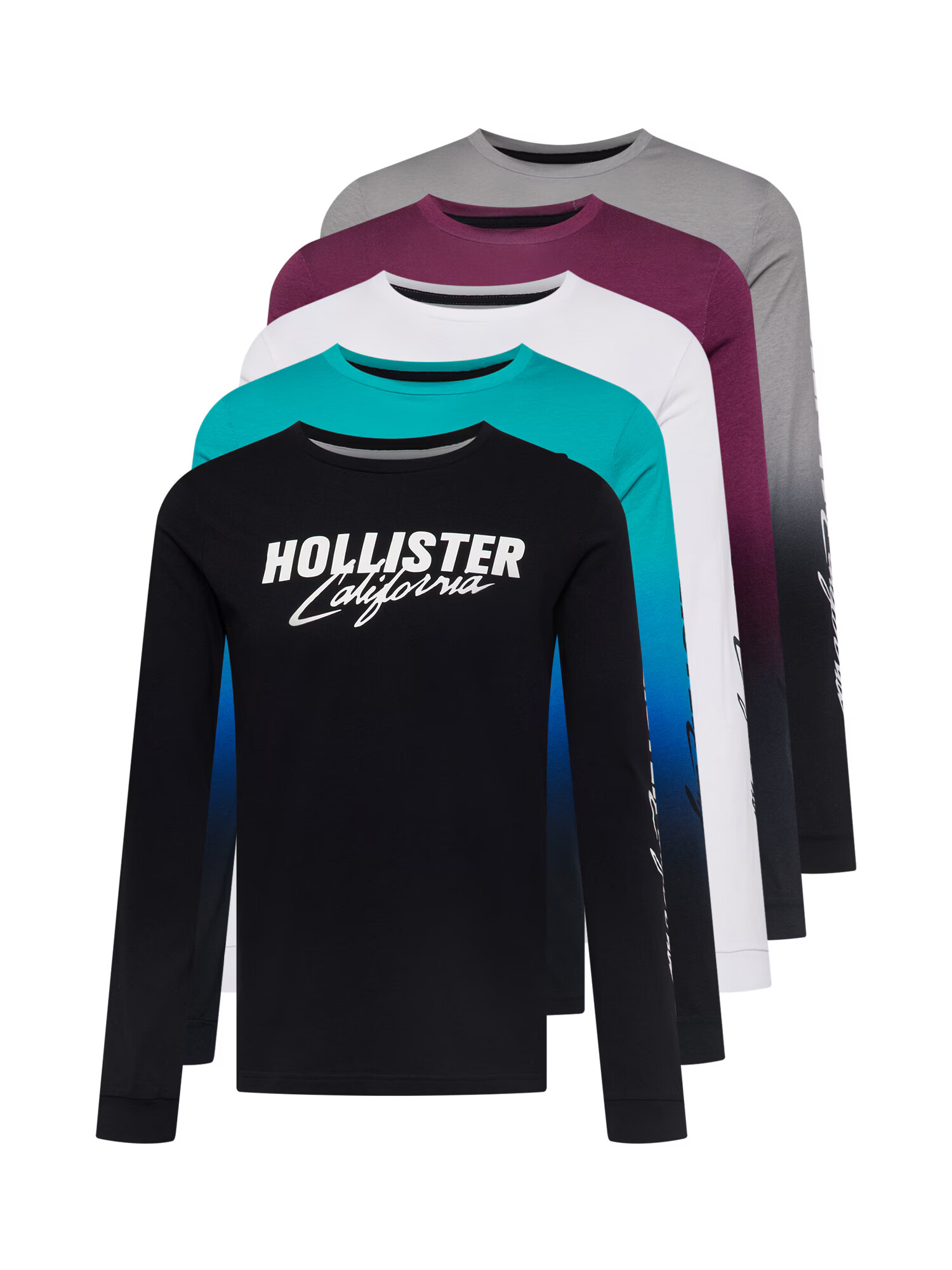 HOLLISTER Majica modra / siva / bordo / črna / bela - Pepit.si