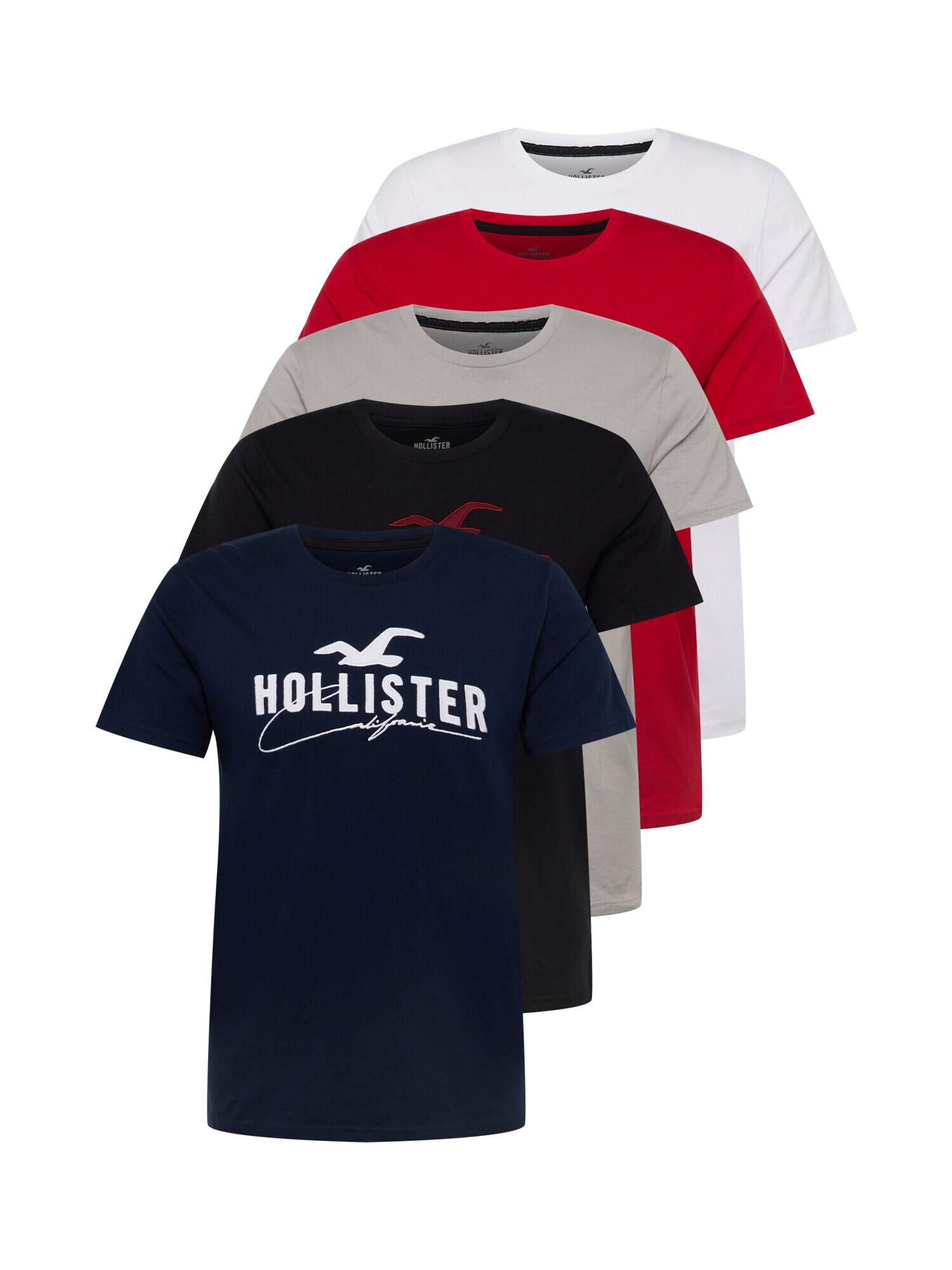 HOLLISTER Majica modra / siva / rdeča / črna / bela - Pepit.si