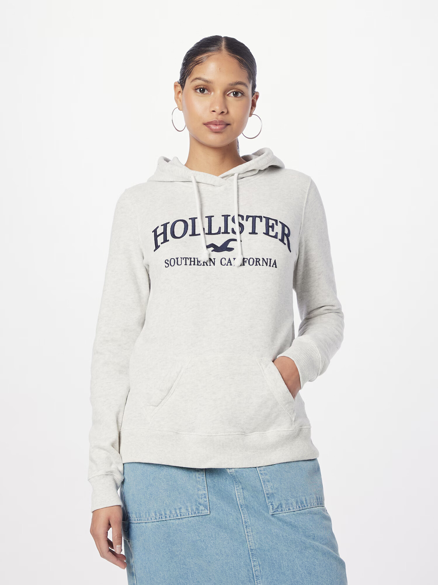 HOLLISTER Majica mornarska / pegasto siva - Pepit.si