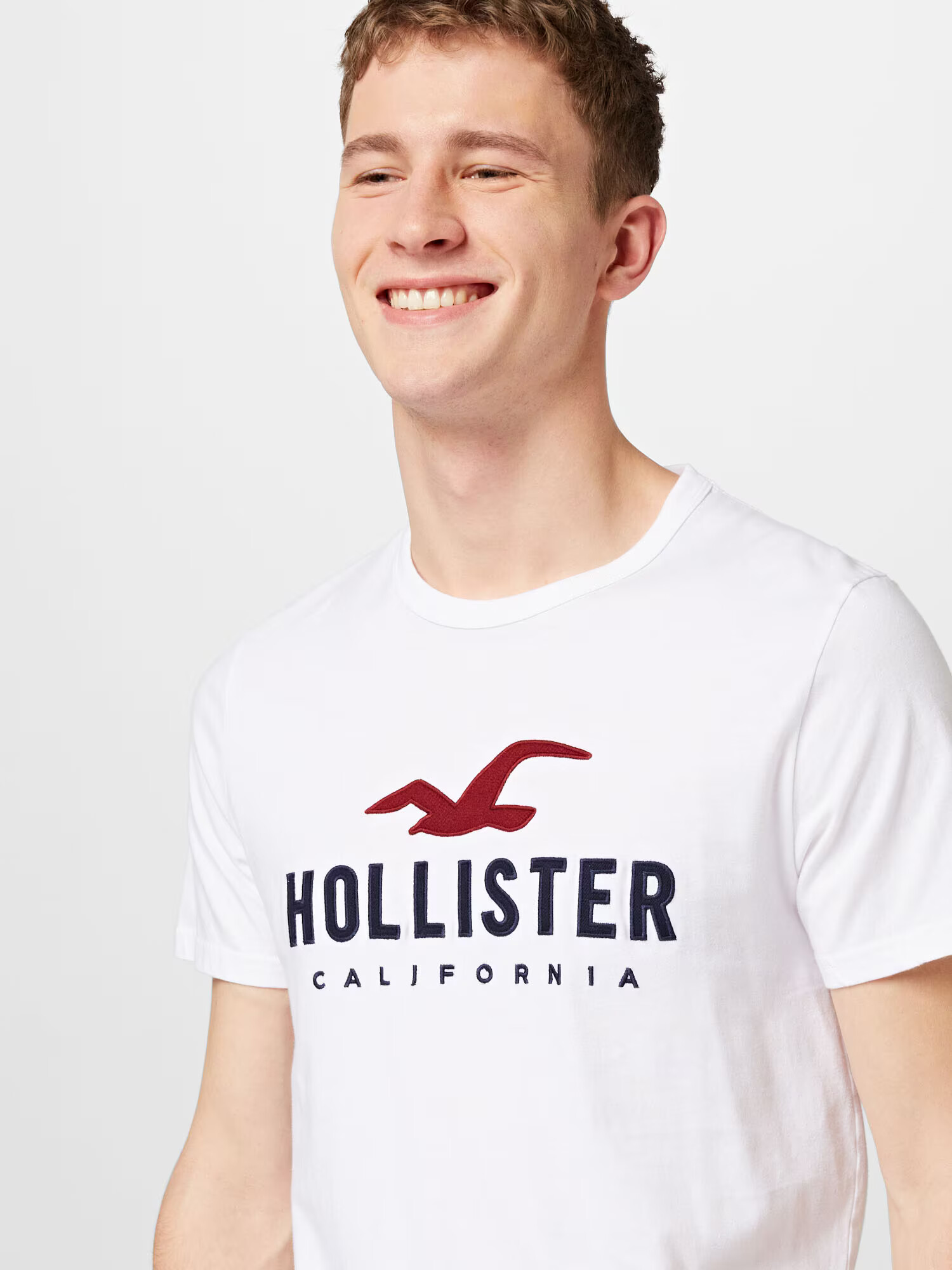 HOLLISTER Majica mornarska / rdeča / bela - Pepit.si