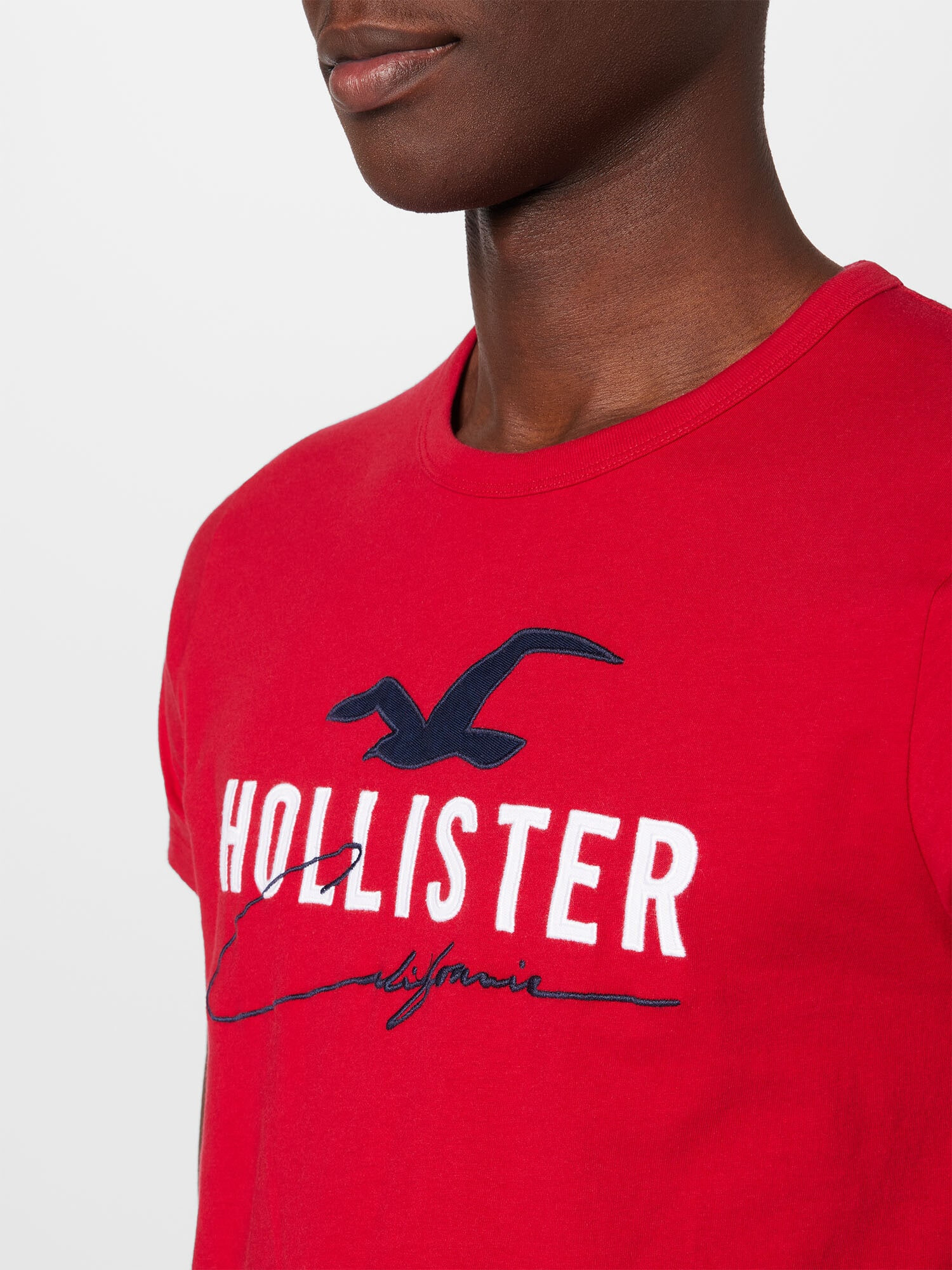 HOLLISTER Majica nočno modra / rdeča / bela - Pepit.si