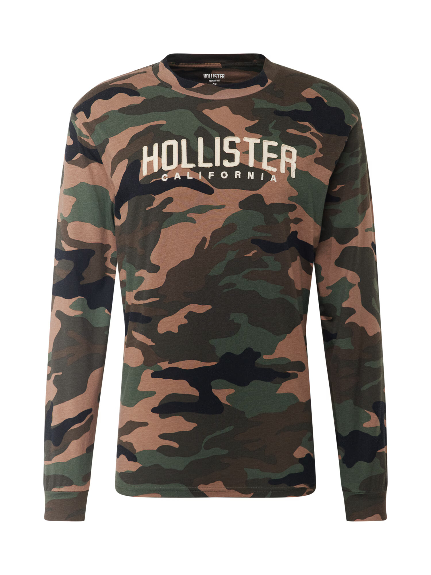 HOLLISTER Majica rjava / kaki / travnato zelena / bela - Pepit.si