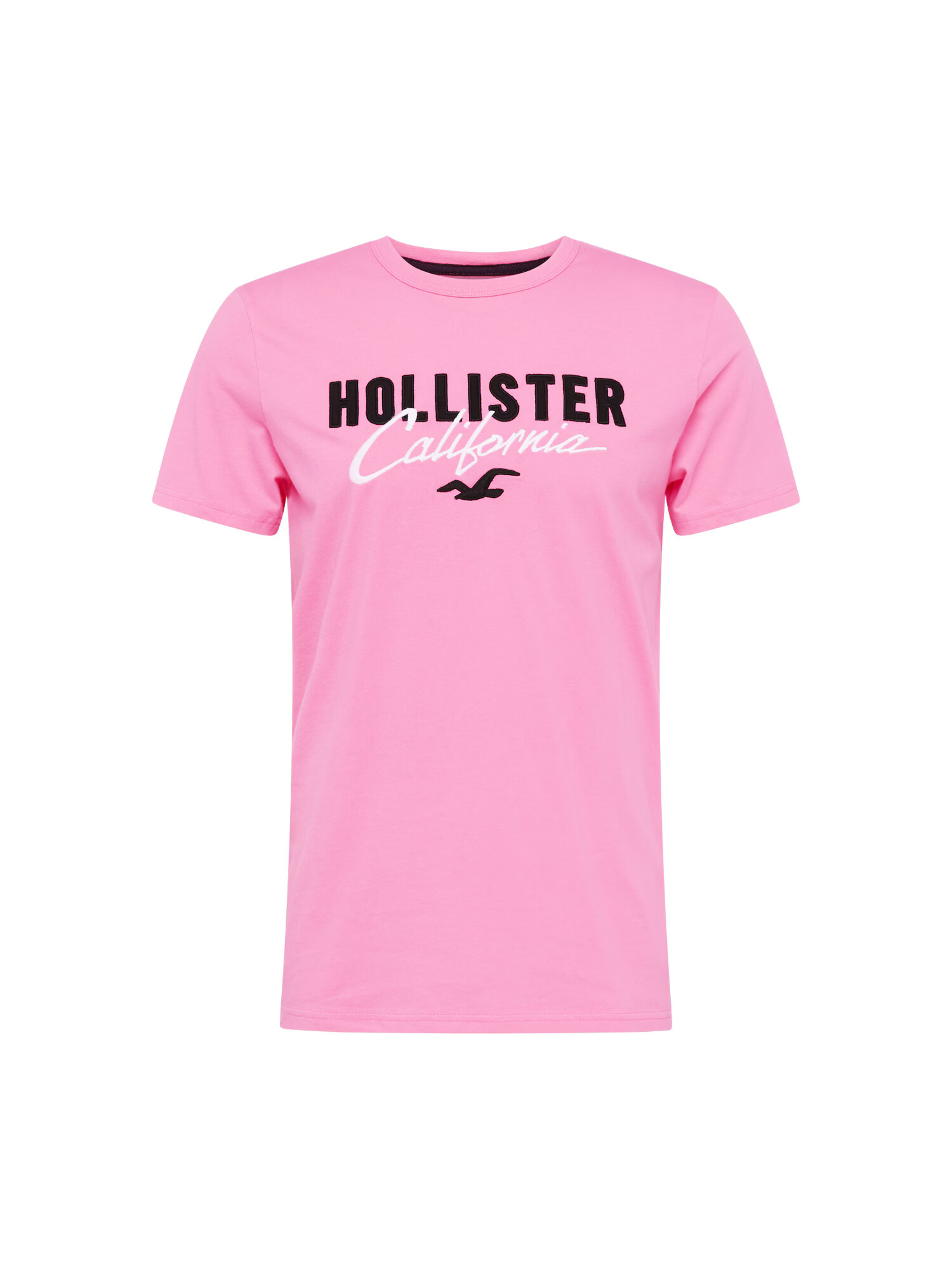 HOLLISTER Majica roza / črna / bela - Pepit.si