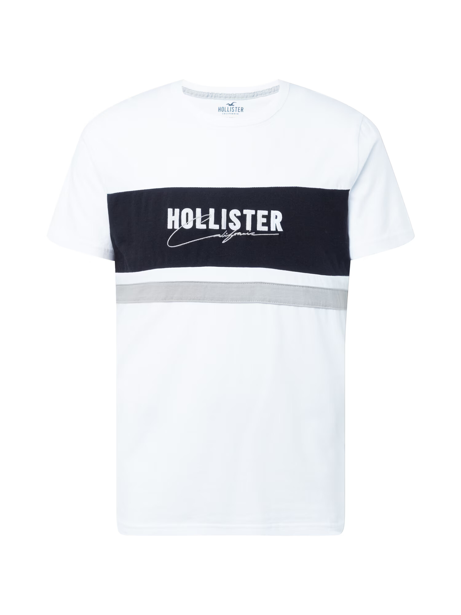 HOLLISTER Majica siva / črna / bela - Pepit.si