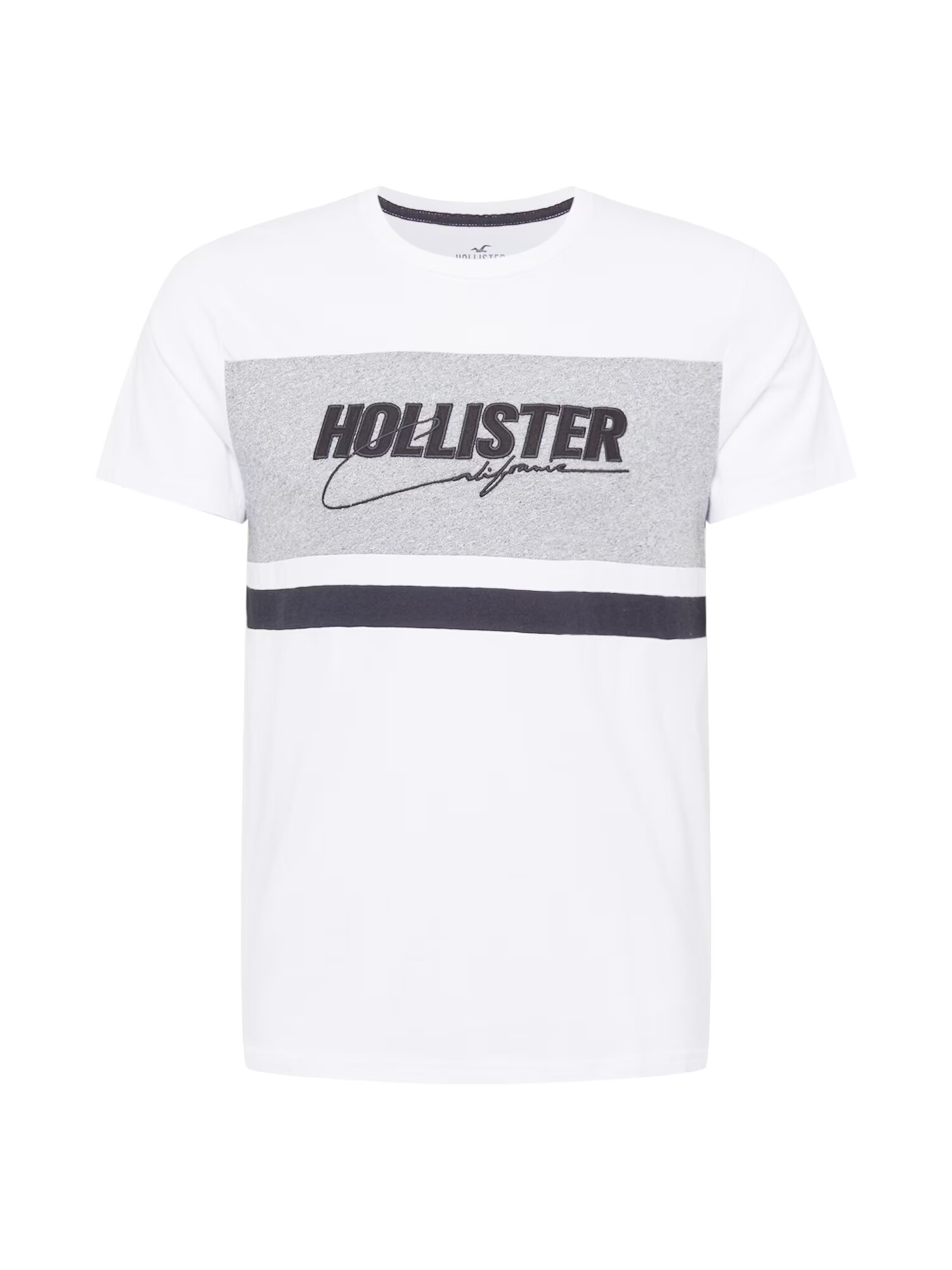 HOLLISTER Majica siva / črna / bela - Pepit.si