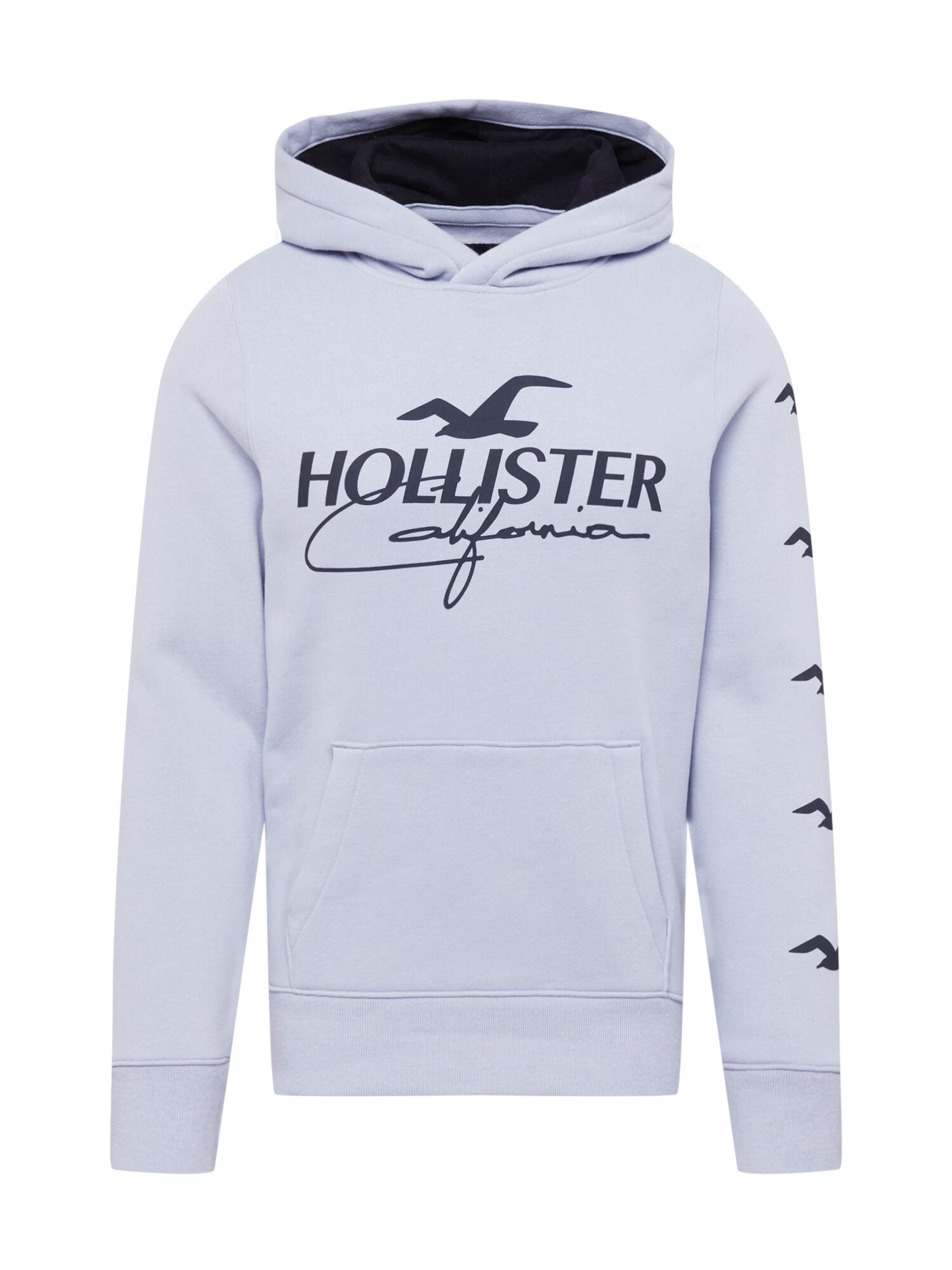 HOLLISTER Majica svetlo modra / črna - Pepit.si