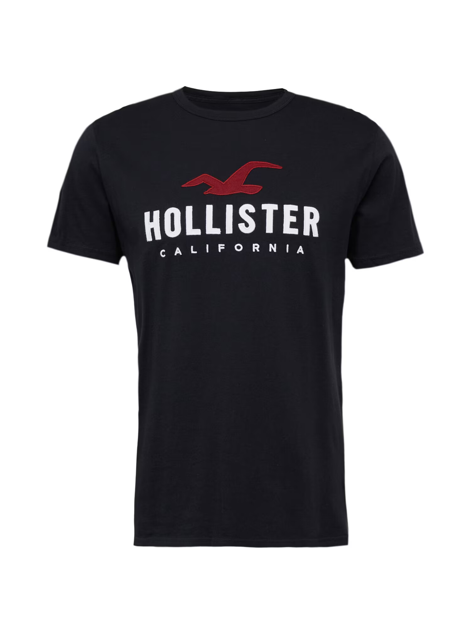 HOLLISTER Majica temno rdeča / črna / bela - Pepit.si