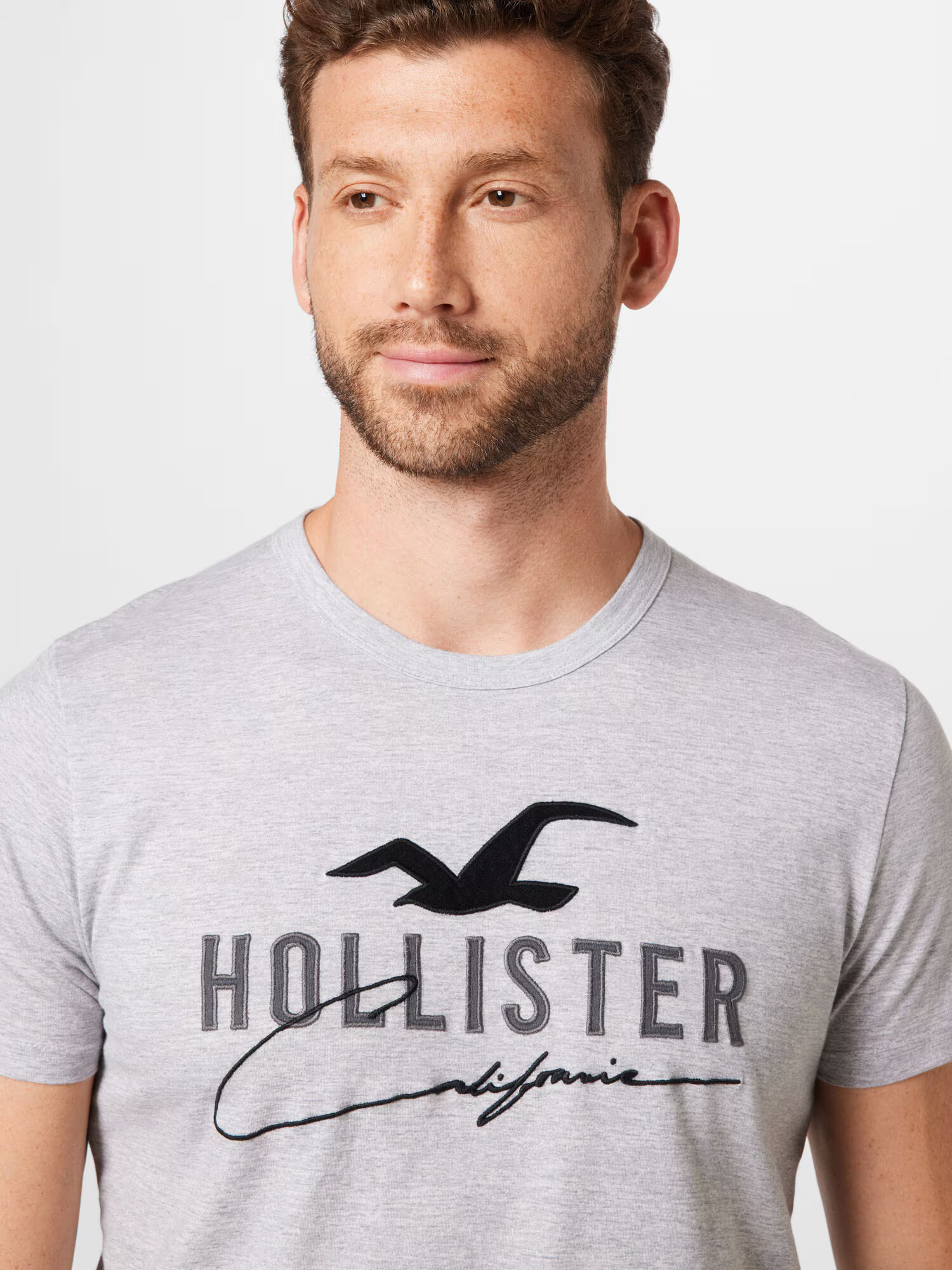 HOLLISTER Majica temno siva / pegasto siva / črna - Pepit.si