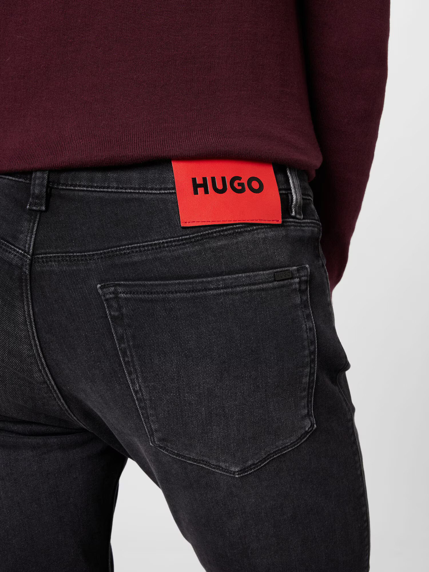 HUGO Kavbojke ' 708' črn denim - Pepit.si