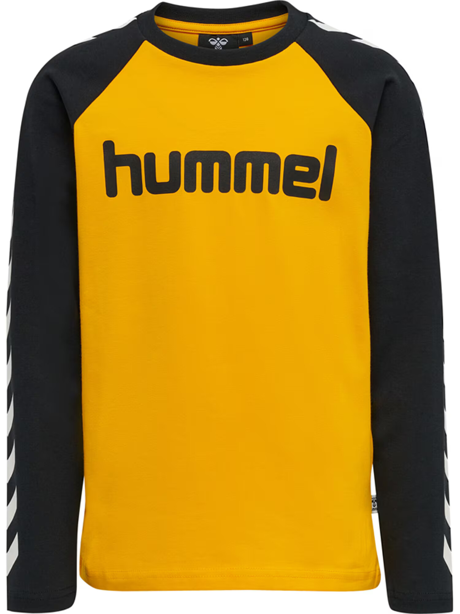 Hummel Majica 'Boys' žafran / črna / bela - Pepit.si