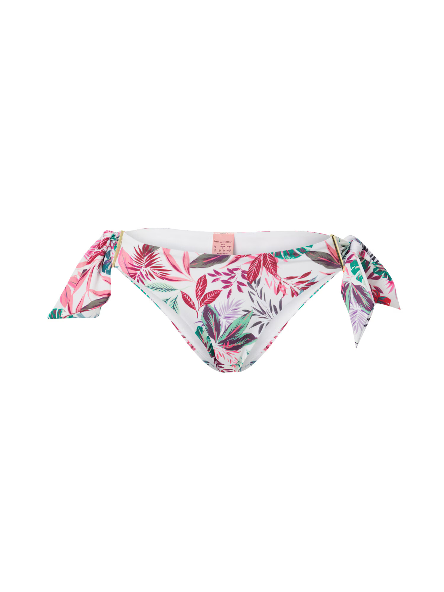 Hunkemöller Bikini hlačke 'Cuba' siva / temno zelena / roza / bela - Pepit.si